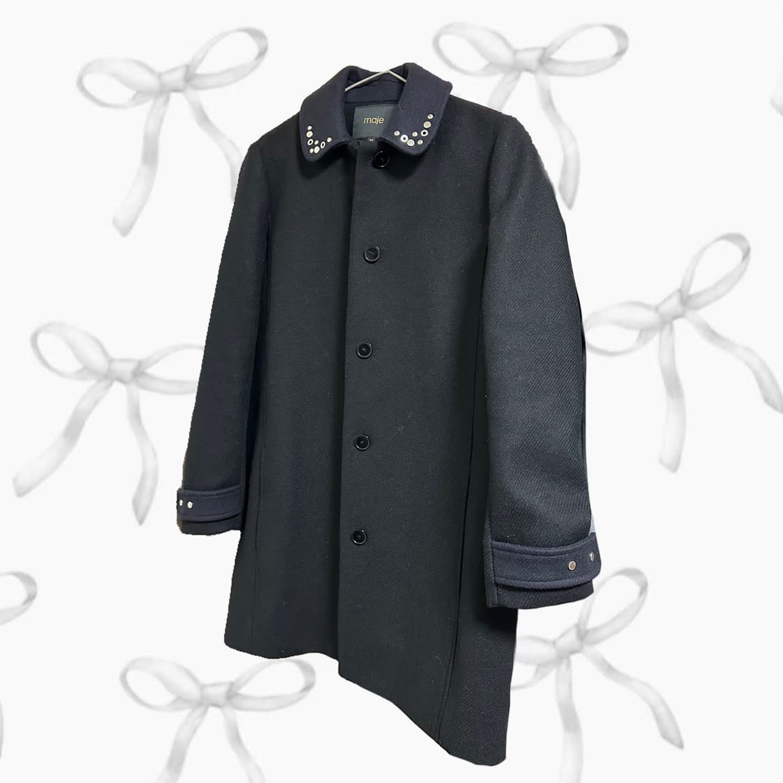 마쥬 스터드 카라 코트 상품이미지1