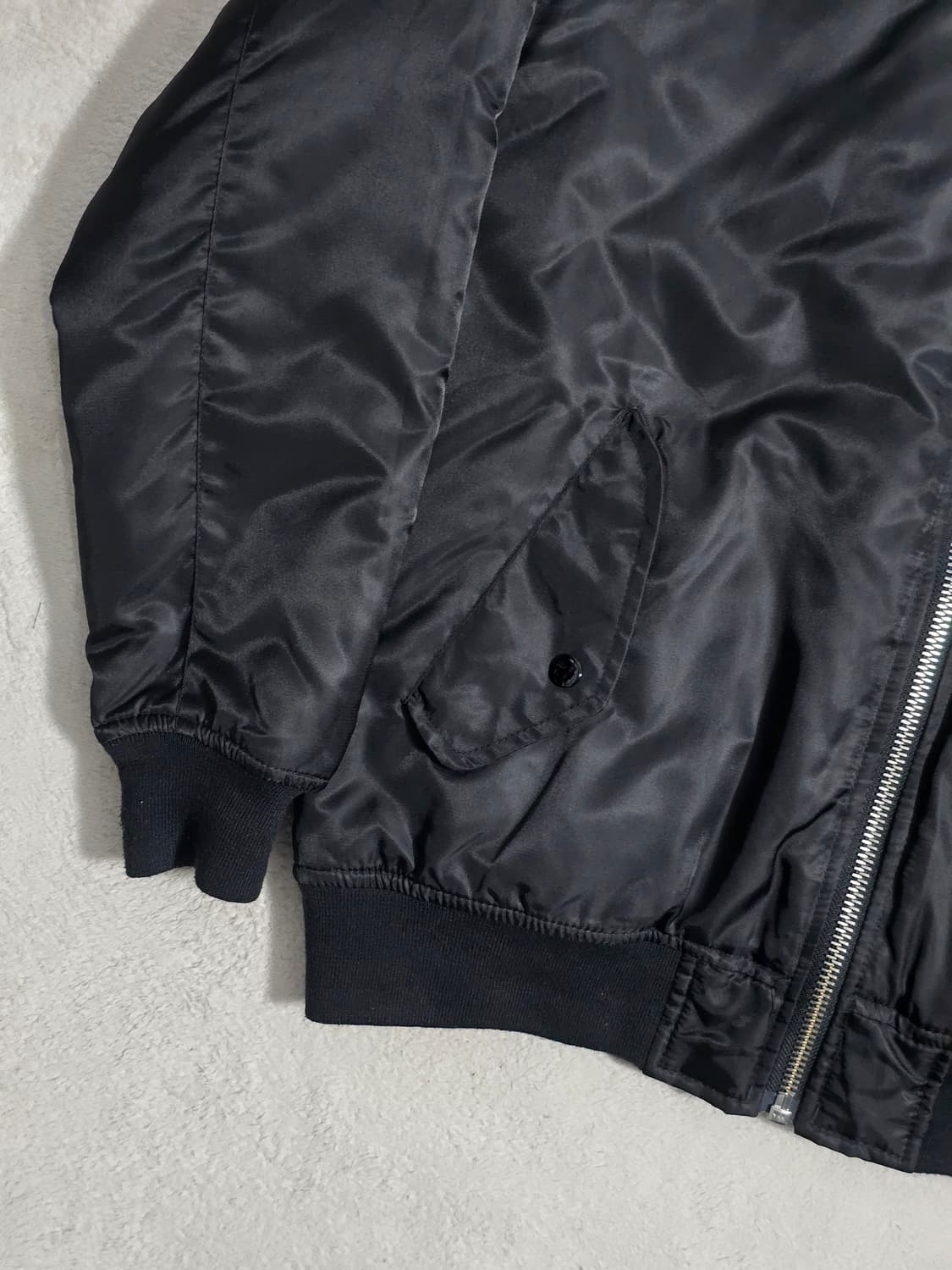 스투시 Stussy 왁스드 봄버 항공자켓 블랙 상품이미지2