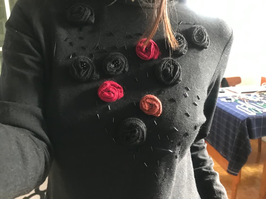 vintage rose black top 상품이미지1