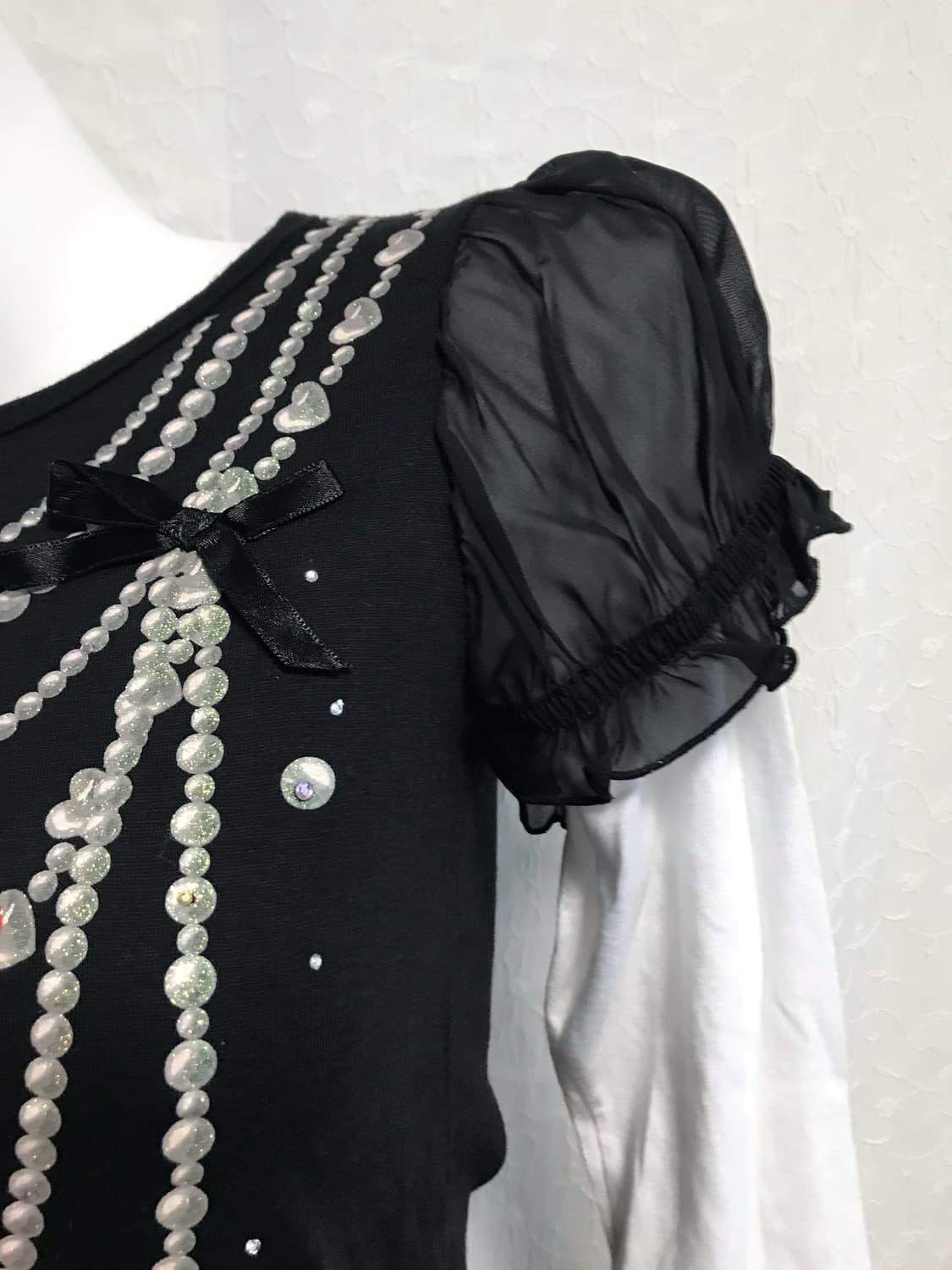 빈티지 갸루 레이어드 프릴 퍼프 롱슬리브 탑 상품이미지5