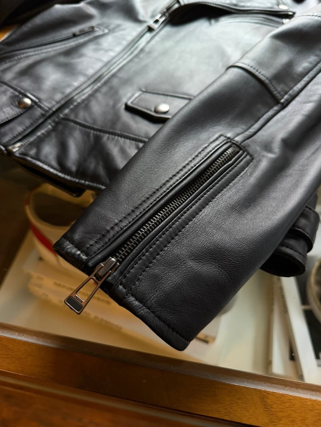 맨온더분 램스킨 레더 라이더 자켓 슬림100 상품이미지10