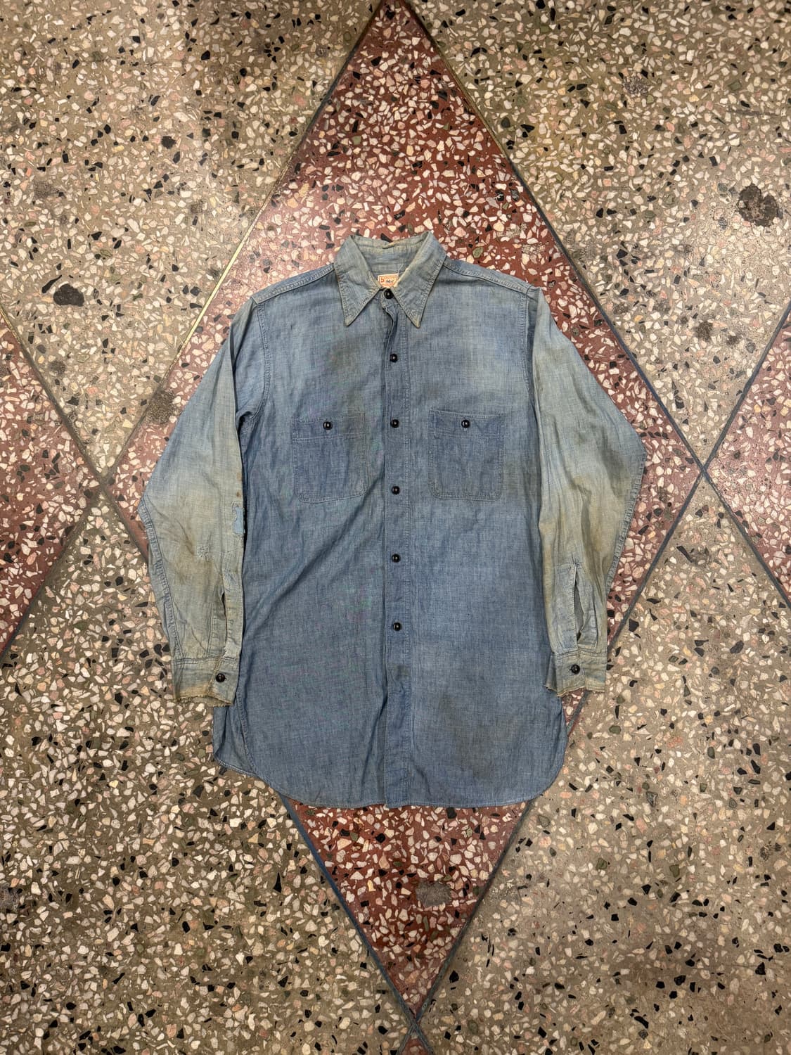 30s FiveBrother 샴브레이 워크셔츠 (M) 상품이미지1