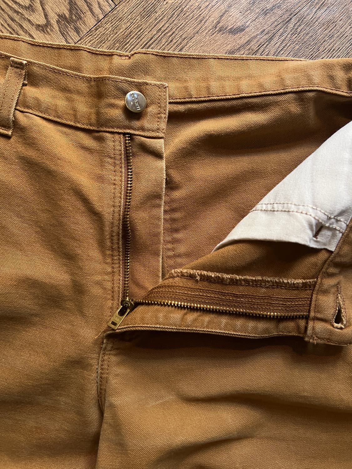 [31]칼하트 USA 빈티지 워싱 브라운 싱글니 카펜터 워크 팬츠 상품이미지3