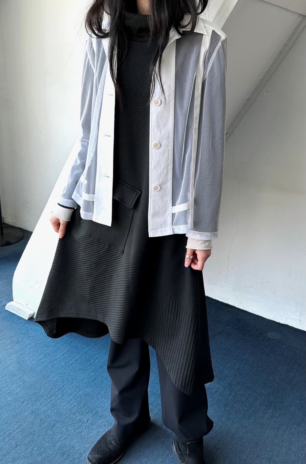 Poly rayon blend stretched trousers 상품이미지5