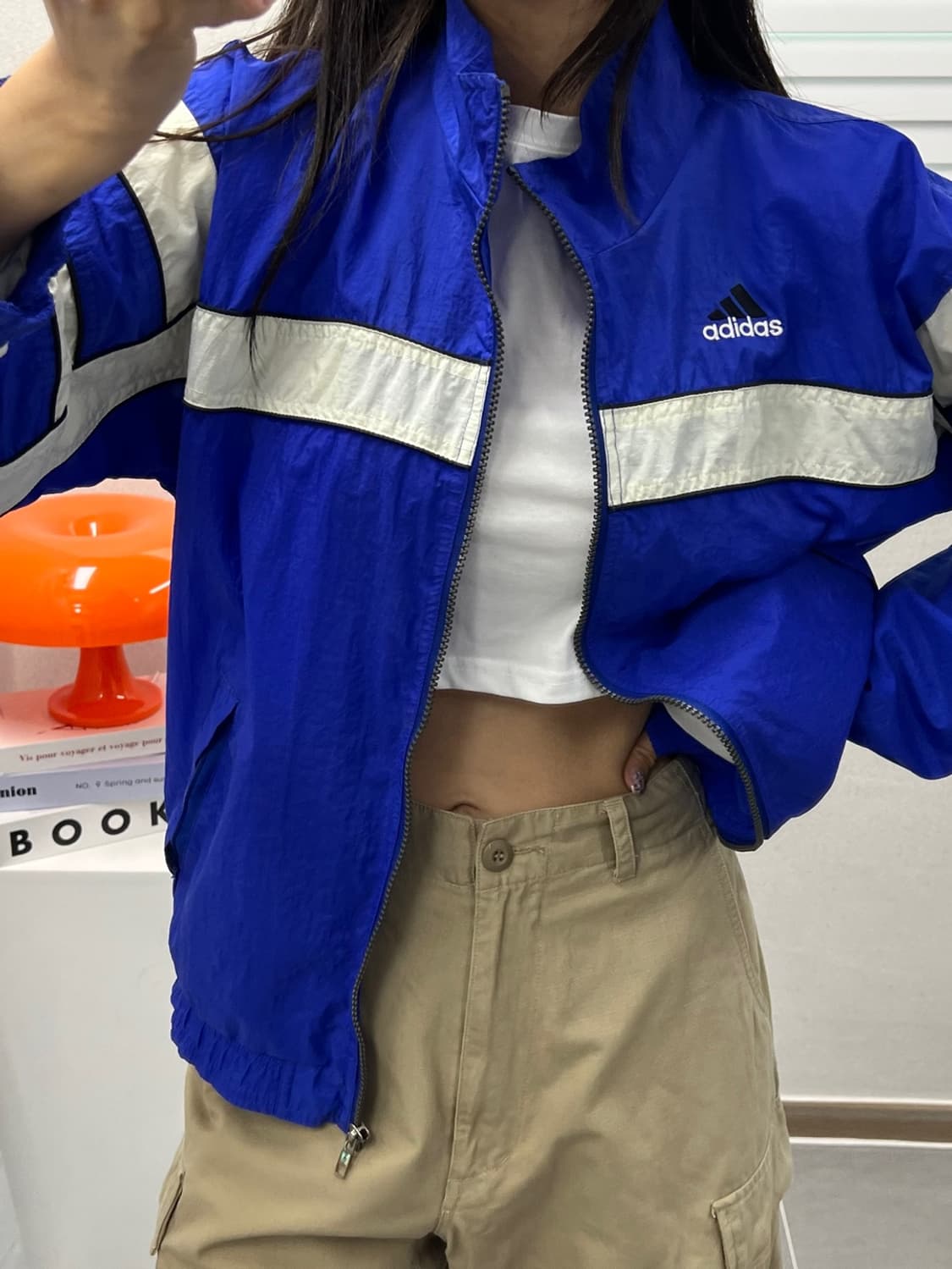 (WOMEN M)90'S 아디다스 빈티지 바람막이-M566 상품이미지1
