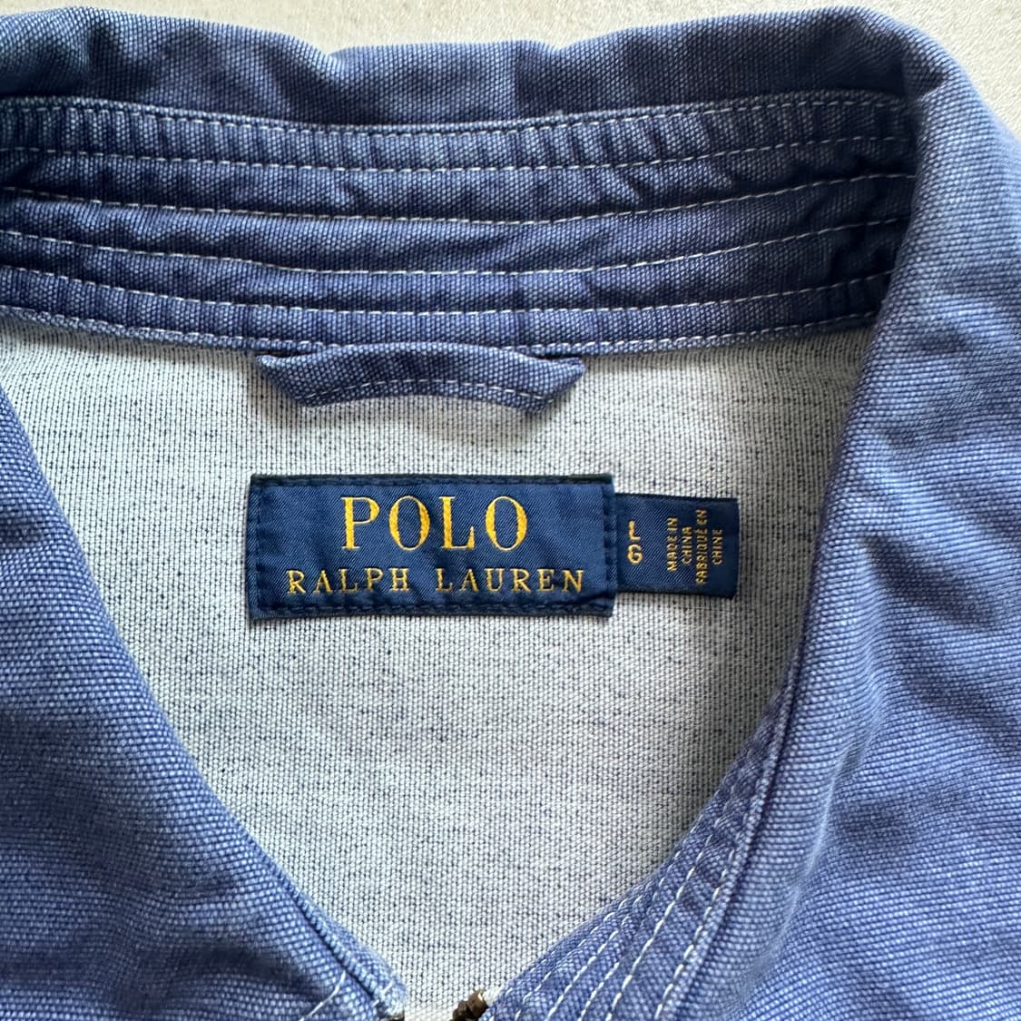 폴로 랄프로렌 멀티 스트라이프 캔버스 코튼 해링턴 블루종 자켓 L 상품이미지5