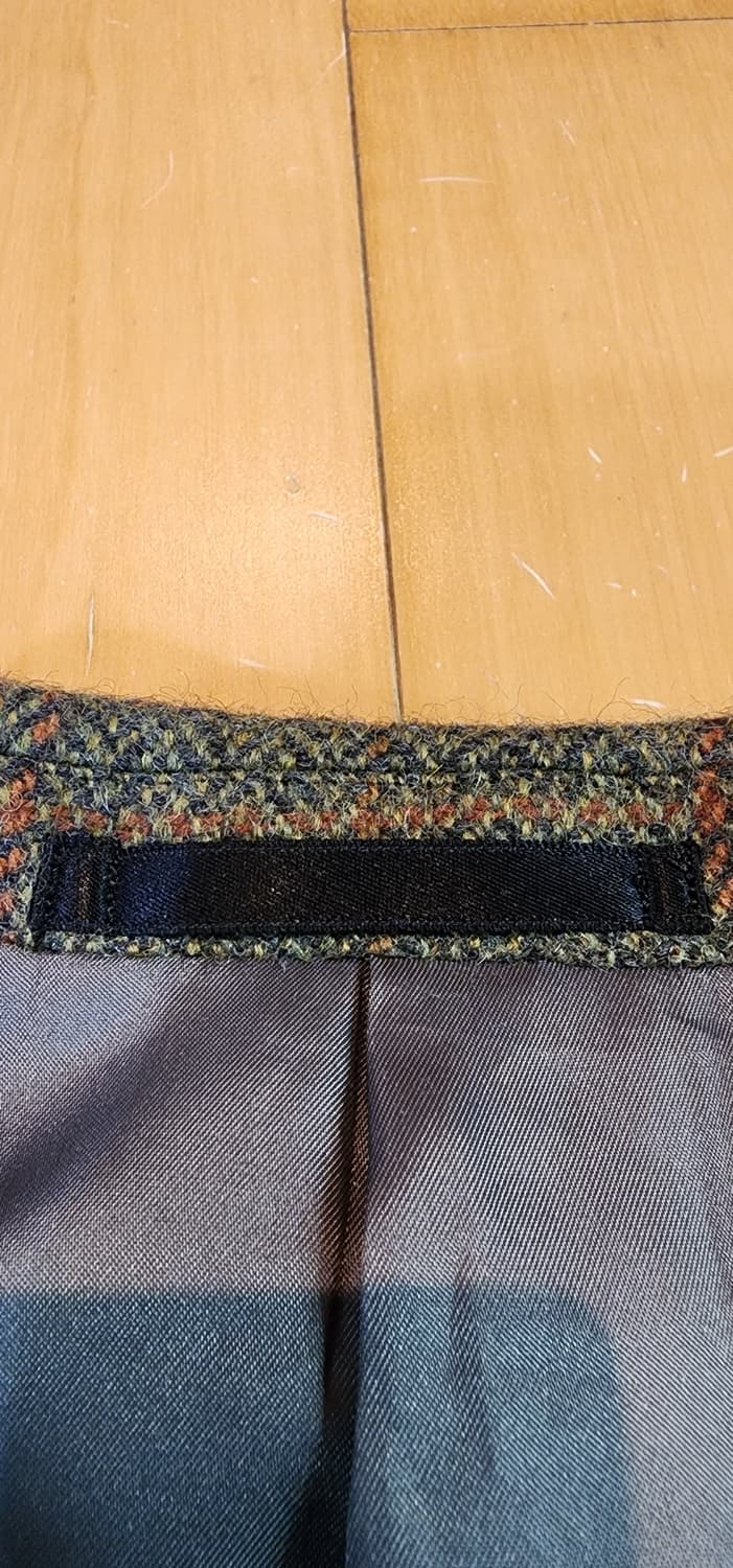 올리브그린 체크 헤링본 모직자켓 L~슬림XL 상품이미지6