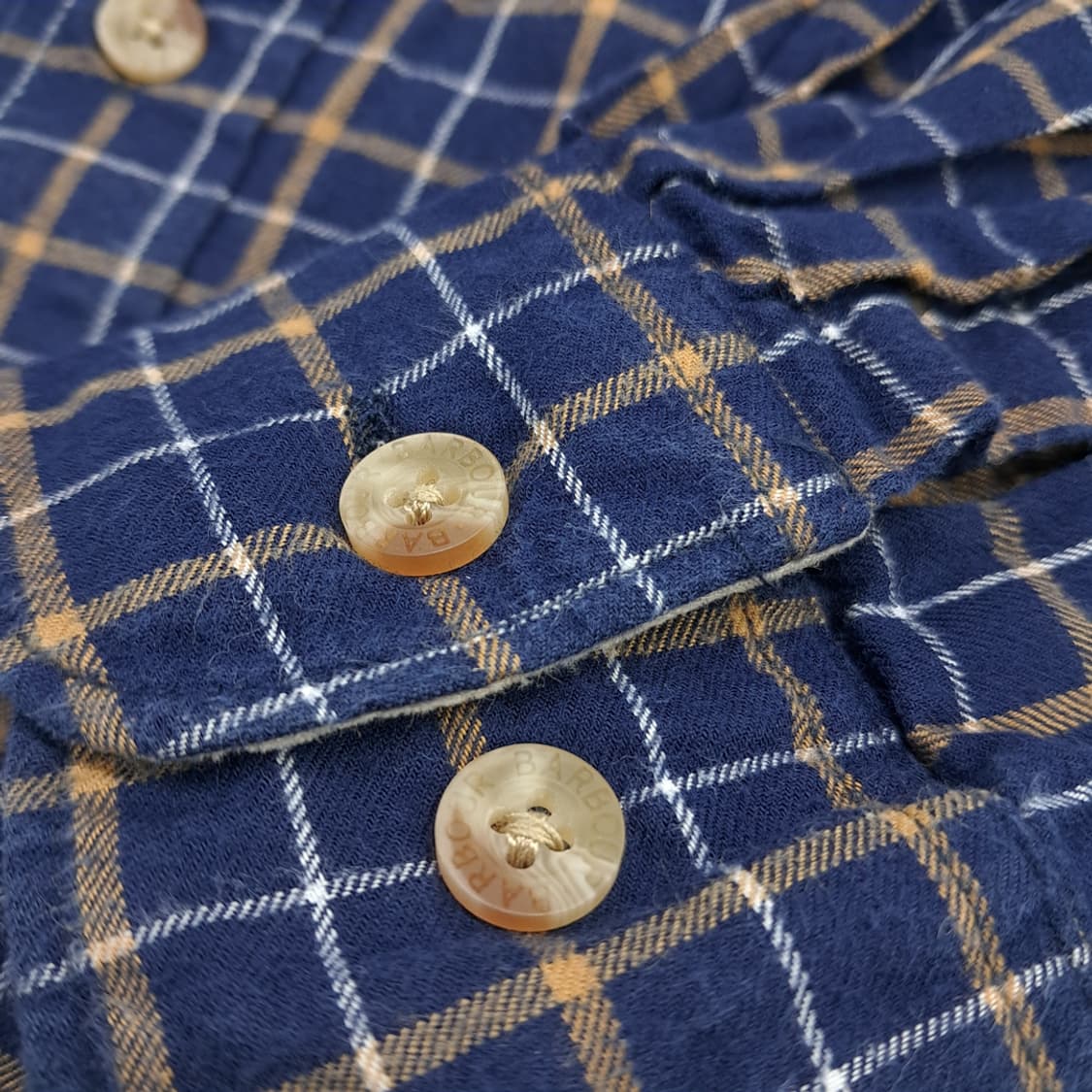 CN677 2XL 바버 로얄네이비 스몰체크 플란넬 긴팔 셔츠 남방 상품이미지6