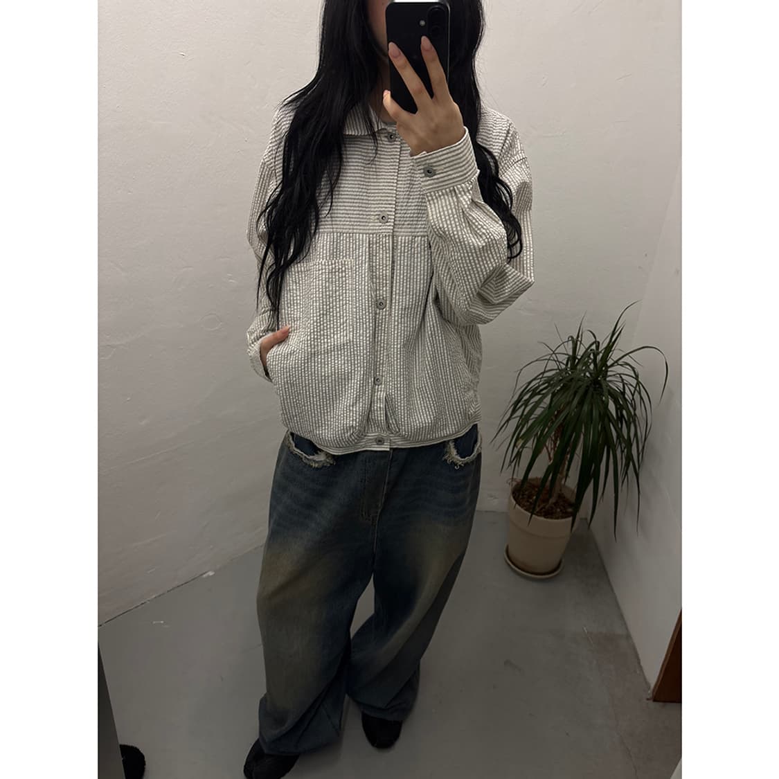 BEAMS Seersucker Balloon G Jacket 상품이미지3