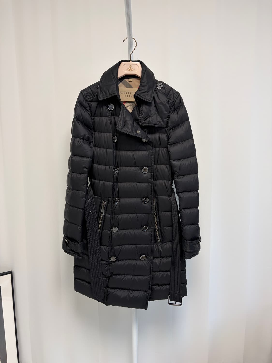 버버리 블랙 벨티드 트렌치 패딩 다운 코트 상품이미지7