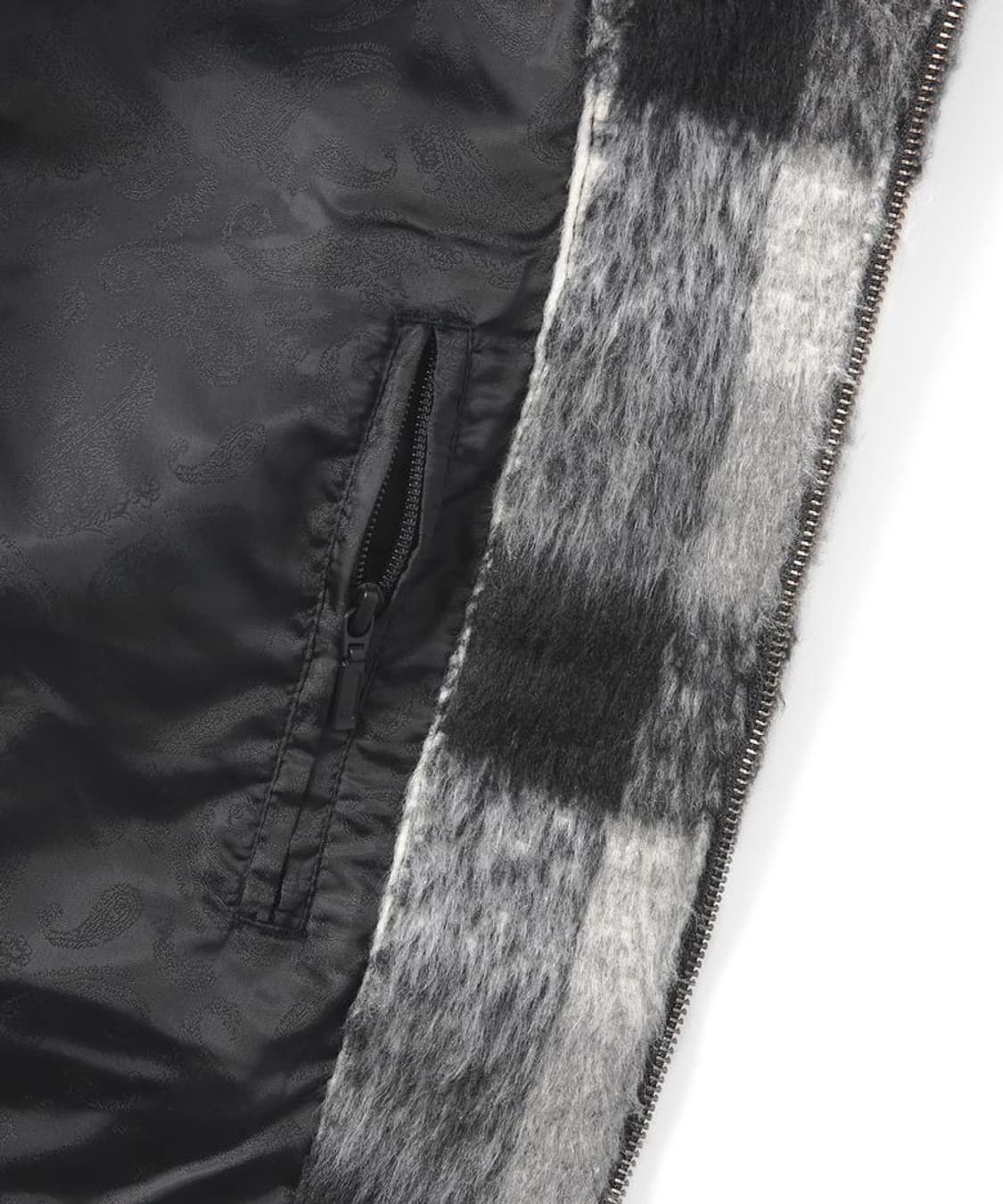 Brushed Check Zip Jacket Black  상품이미지4