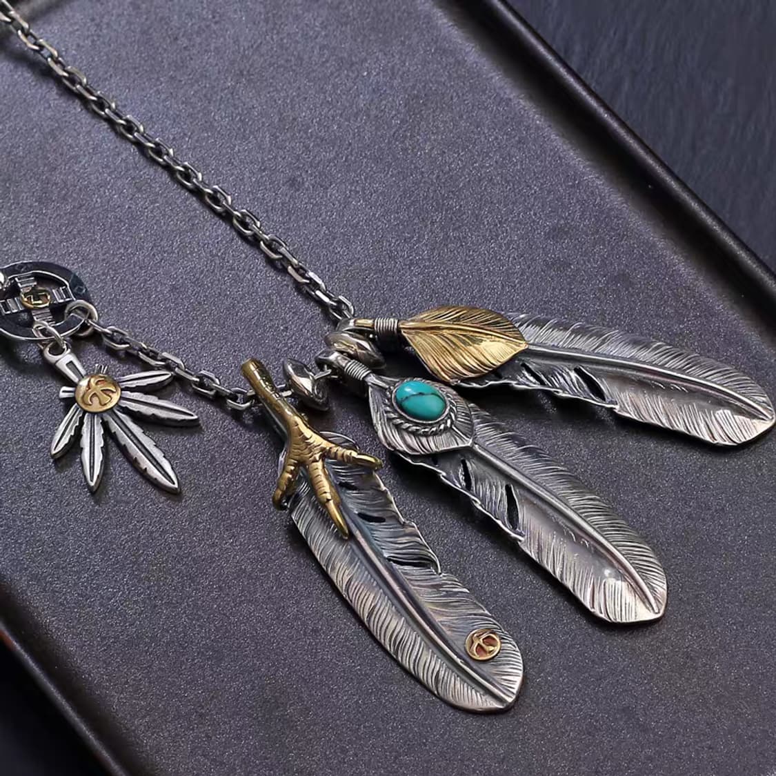 Oceanora 925 실버 페더 이글 클로 목걸이 상품이미지2