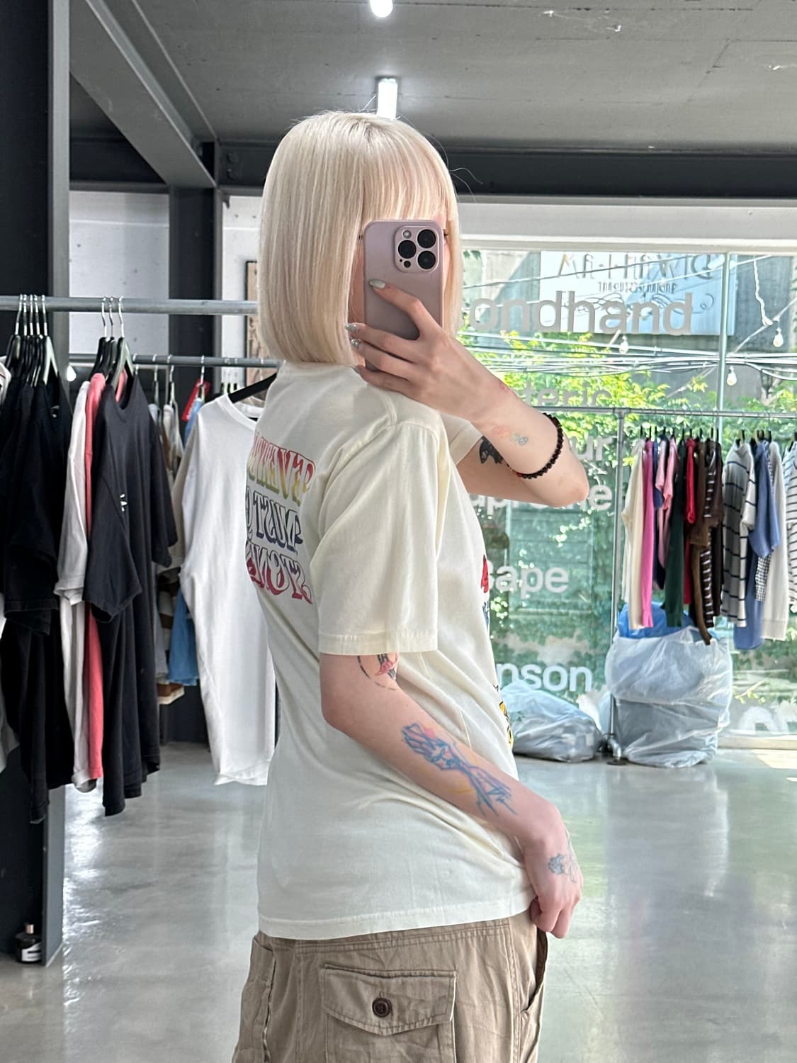 히스테릭 글래머 레인보우 퍽베어 그레이트풀 데드 반팔 티셔츠 상품이미지3
