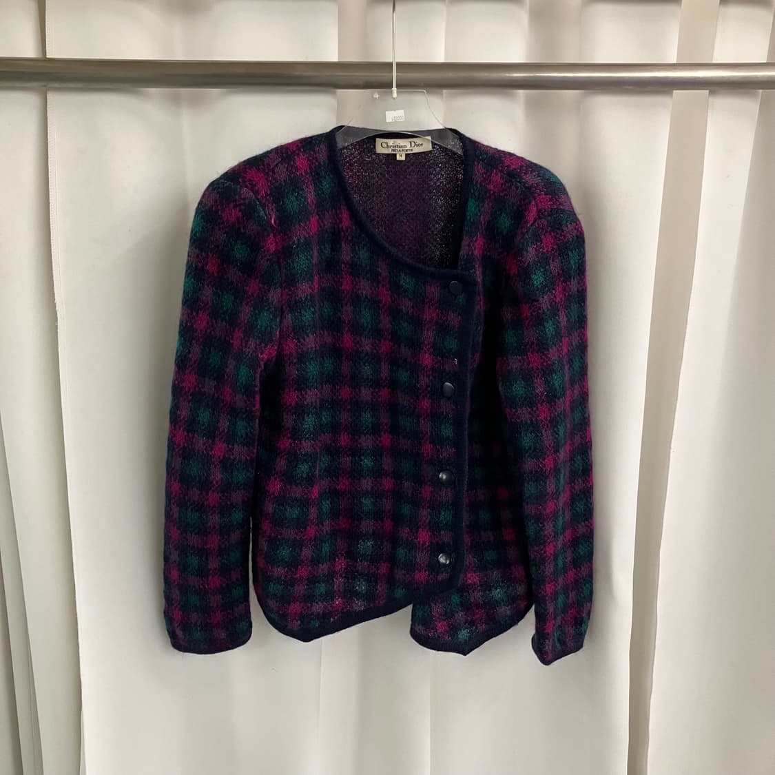 크리스찬 디올 플래드 울 니트 가디건 M 상품이미지1