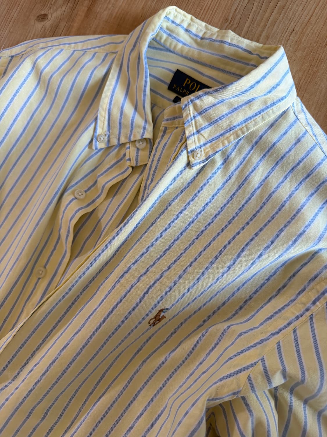 폴로 랄프로렌 클래식핏 스트라이프 셔츠 옐로우 L 상품이미지1