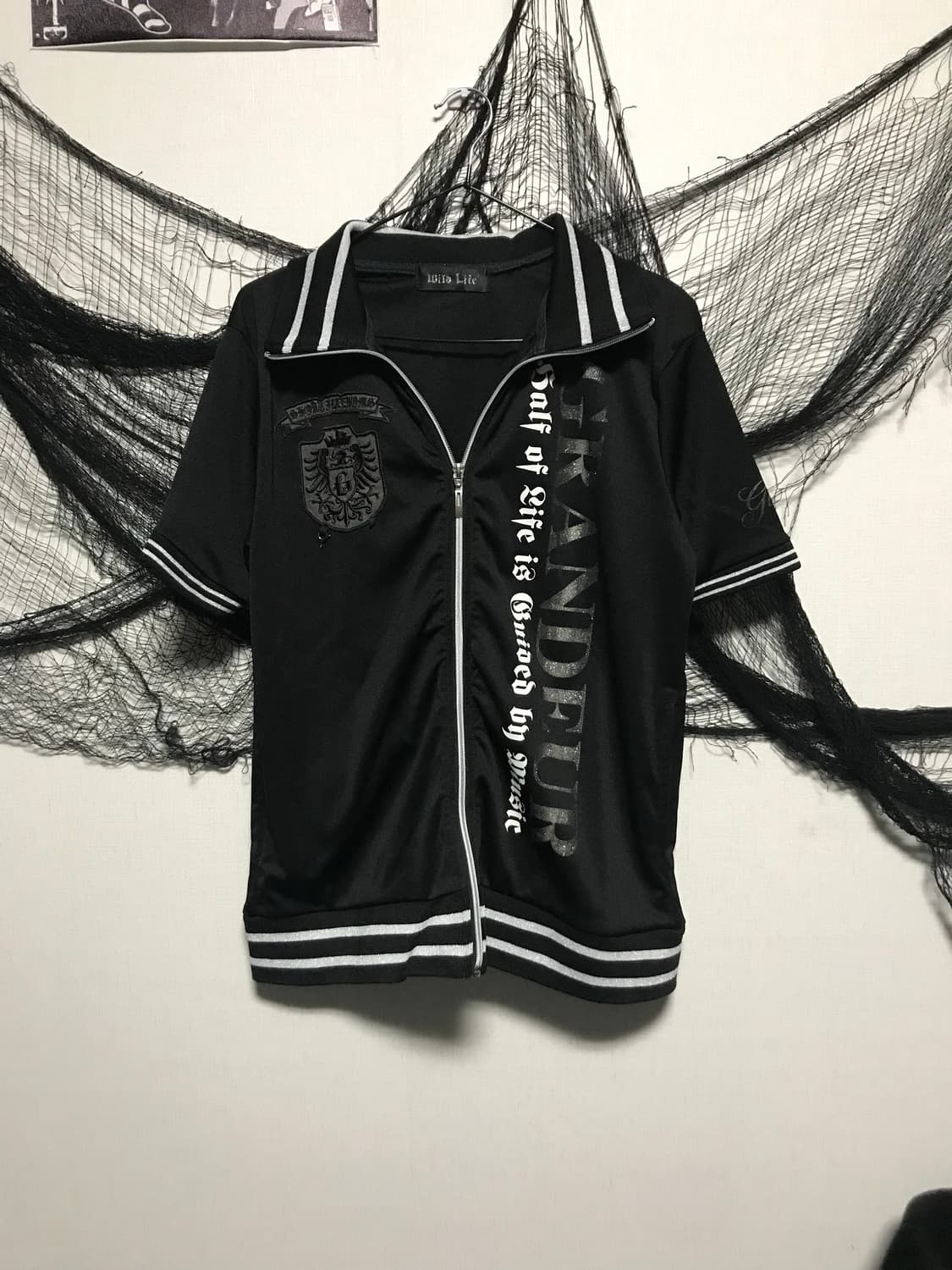 00s punk mood glitter printing halfsleev 상품이미지1
