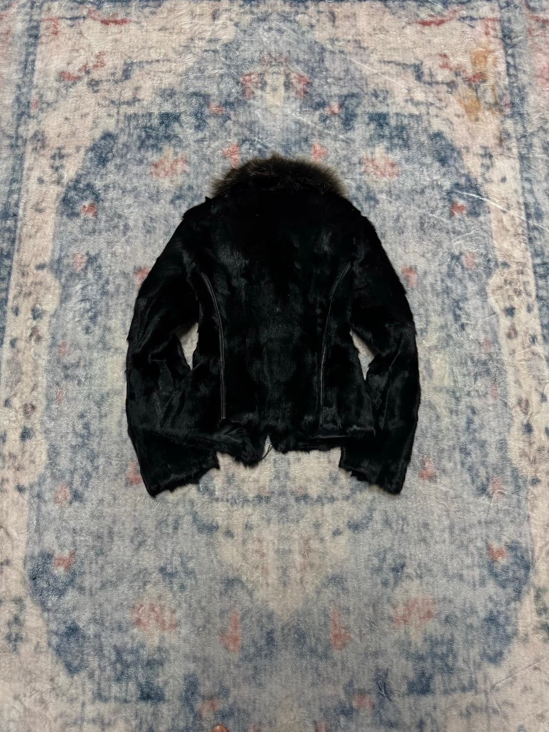 Unknwon fox fur trimming leather jacket 상품이미지6