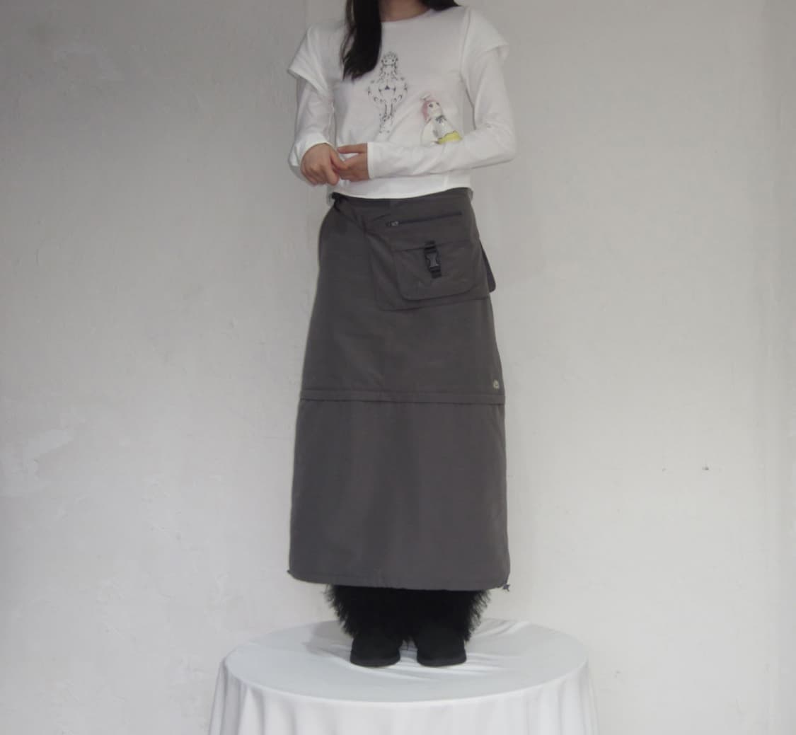 스마트어반유즈풀 카고포켓스커트 웜그레이 상품이미지2