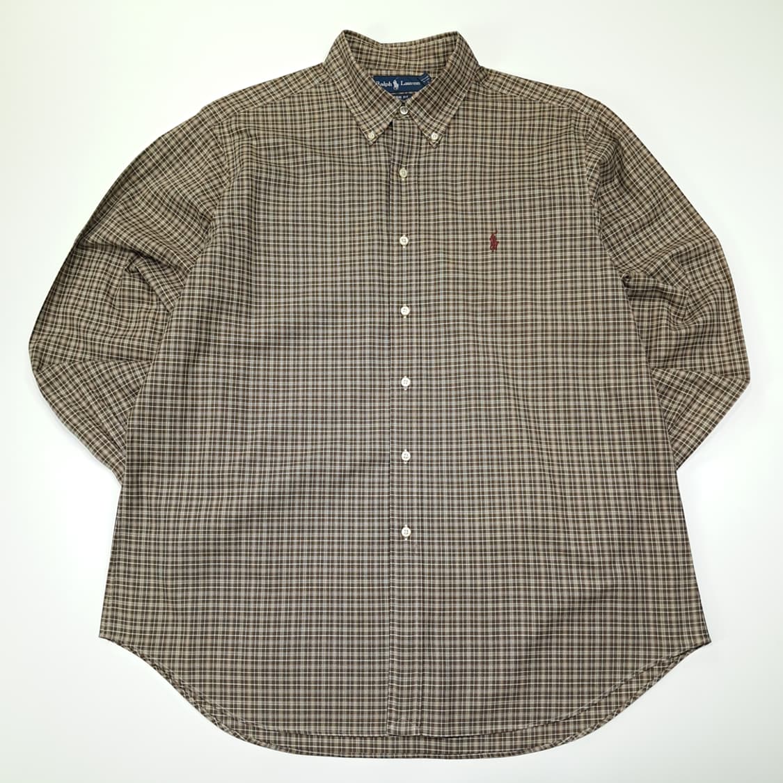 CL767 XL 폴로 90s 홍콩판 스몰 웨일즈 오브 프린스 체크 셔츠 상품이미지1