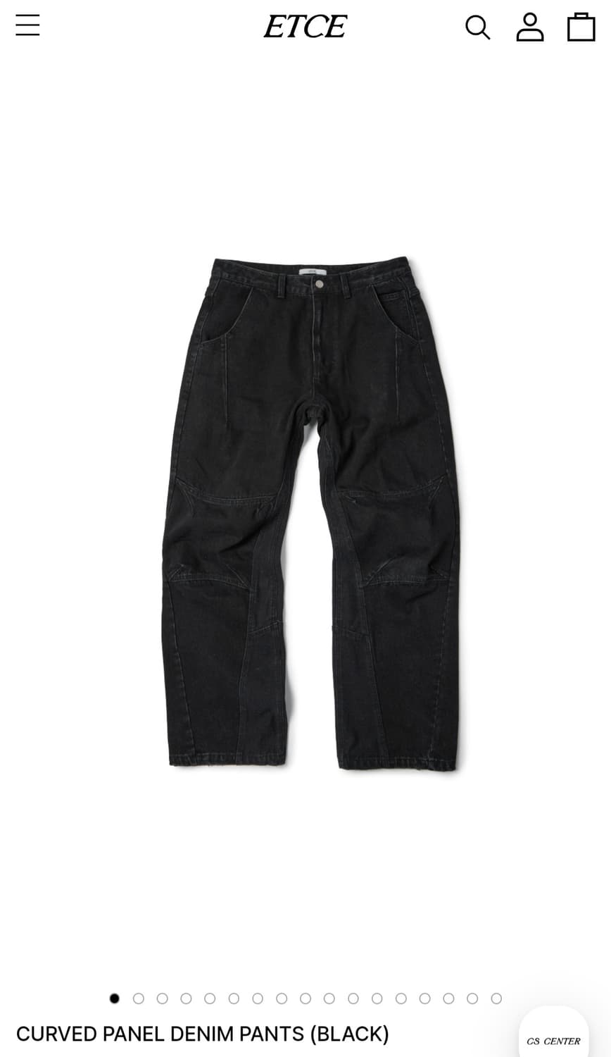 Etce 커브드 데님팬츠 블랙 XL 상품이미지1
