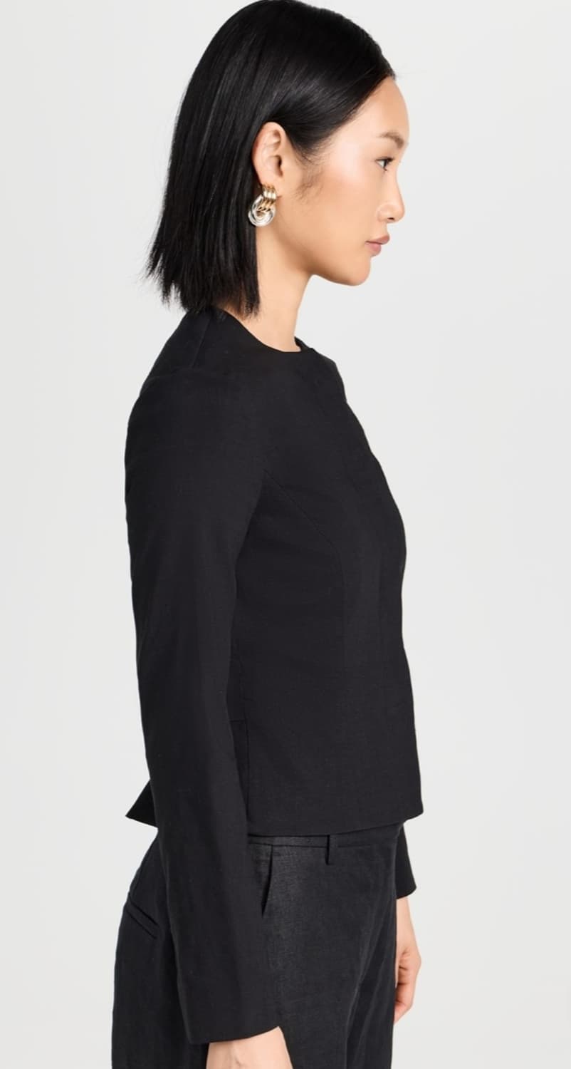 띠어리 24SS 린넨 크롭자켓 44사이즈(베이지색상 판매) 상품이미지5