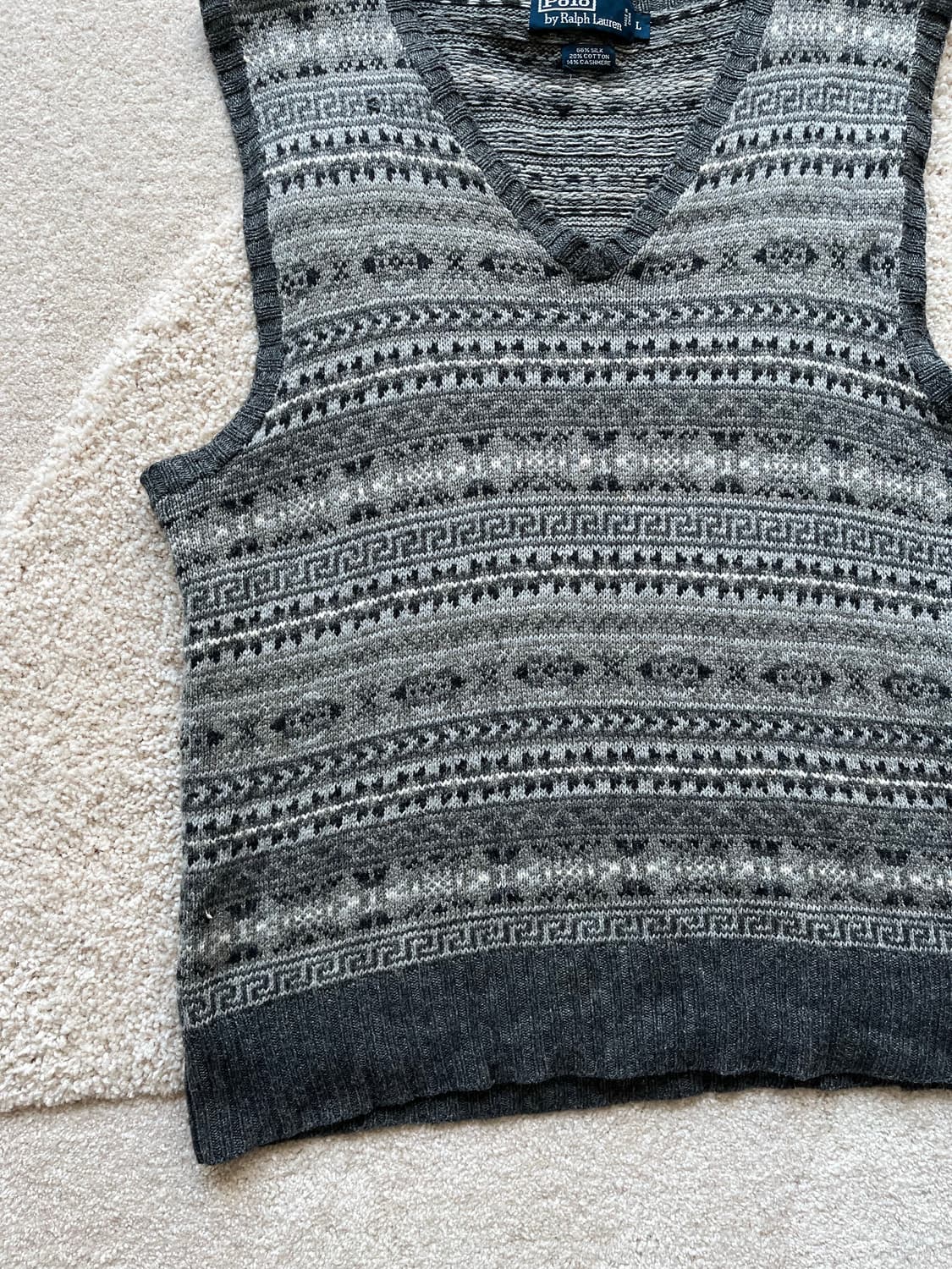 폴로 랄프로렌 캐시미어 실크 페어아일 니트 베스트 (105) 상품이미지4