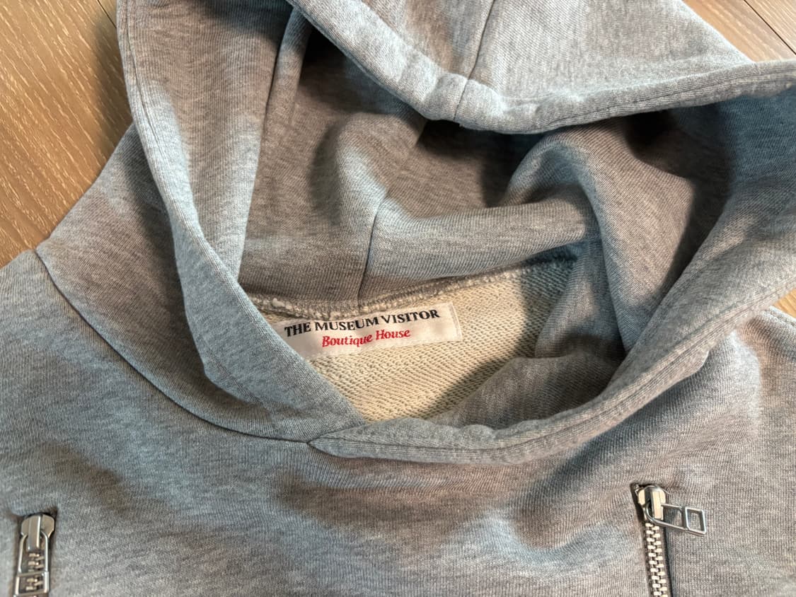 VISITOR CUT-OUT ZIPPER HOODY (GREY) 상품이미지4