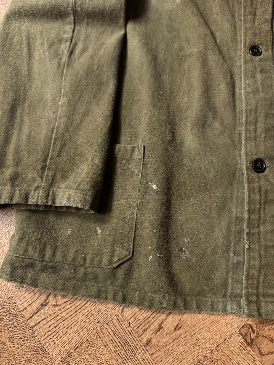 [2XL]90's 빈티지 페이딩 몰스킨 베드포드 타입 프렌치 워크 자켓 상품이미지5