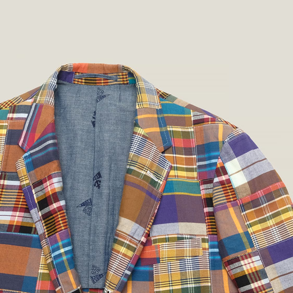 X블루블루 madras patchwork blazer 상품이미지2