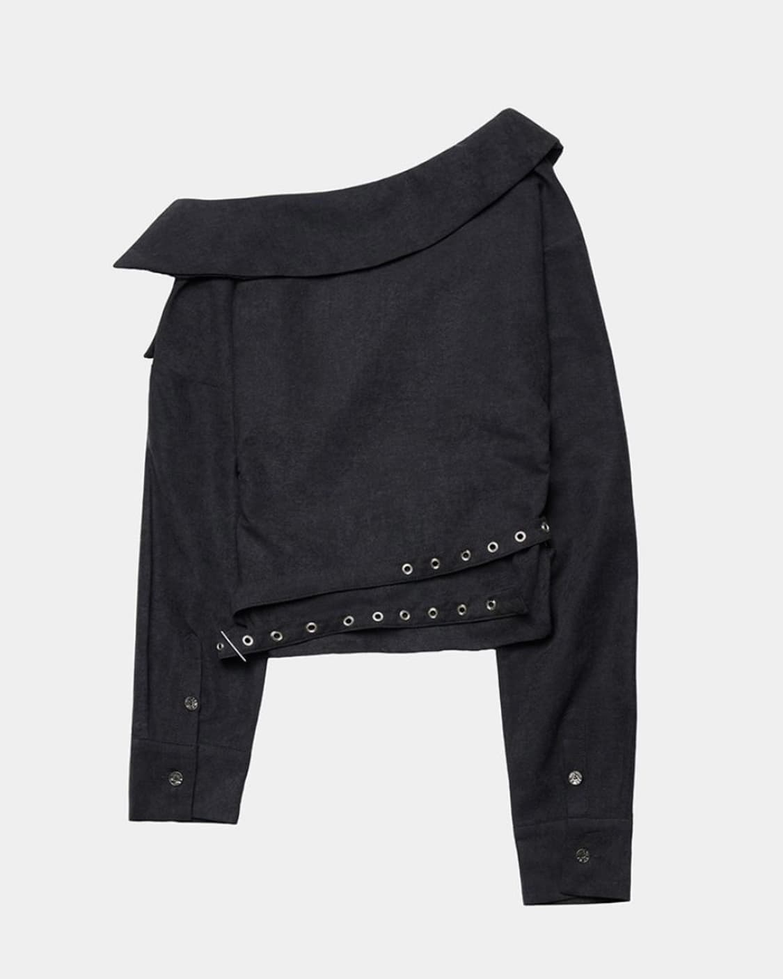 에트오소메 투벨트 드레이프 원숄더 블라우스 상품이미지2