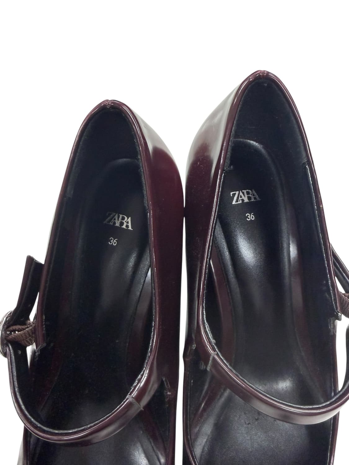 36/ 자라 버건디 메리제인 힐 구두 상품이미지6