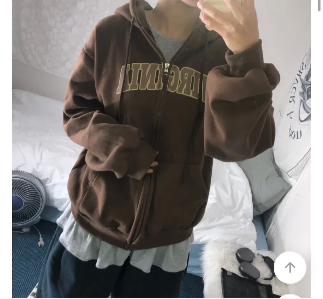 에이블리 남여공용 레터링 y2k 기모 후드집업 (새상품) 상품이미지2