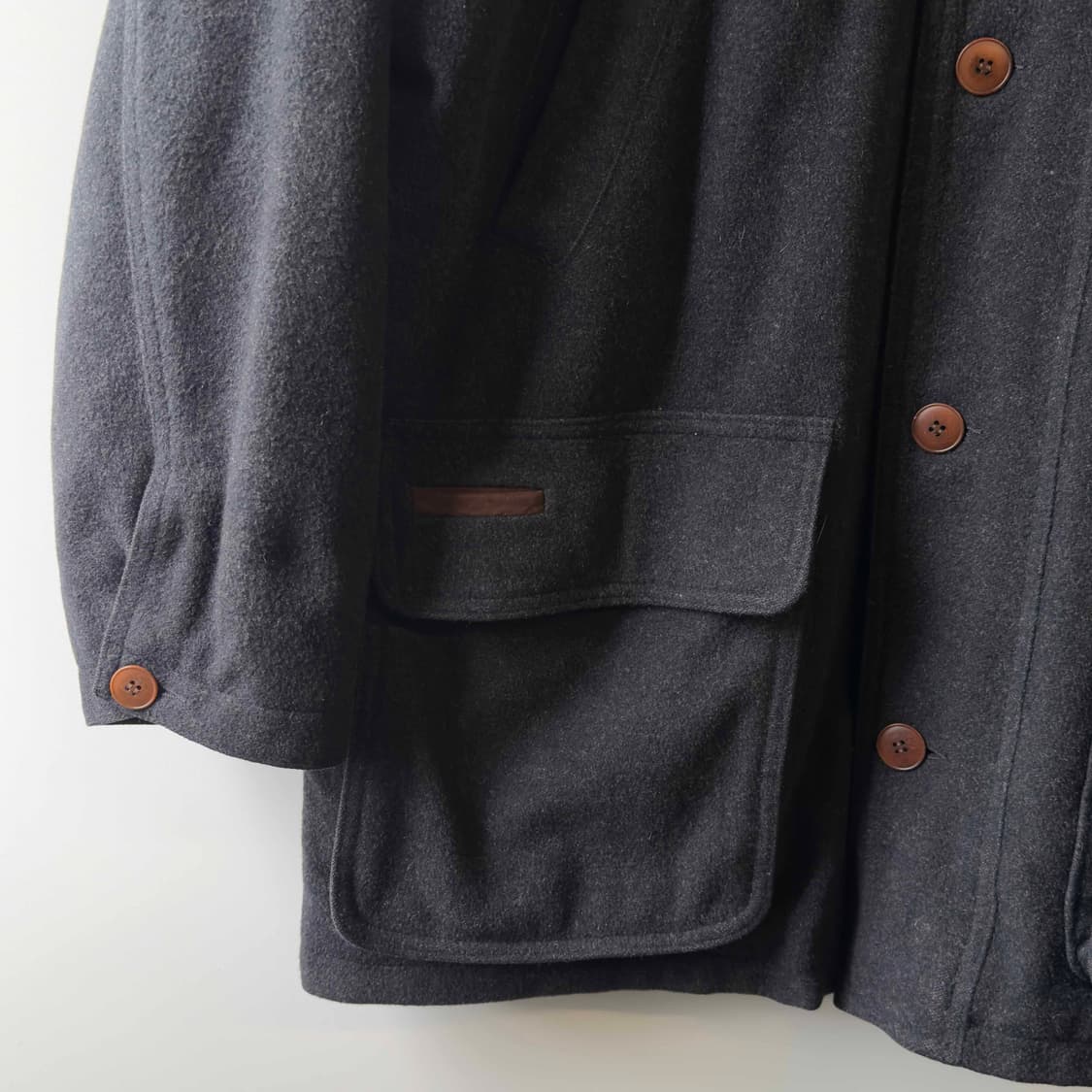 90s 골든베어 스웨이드 카라 울 코트 USA 상품이미지3