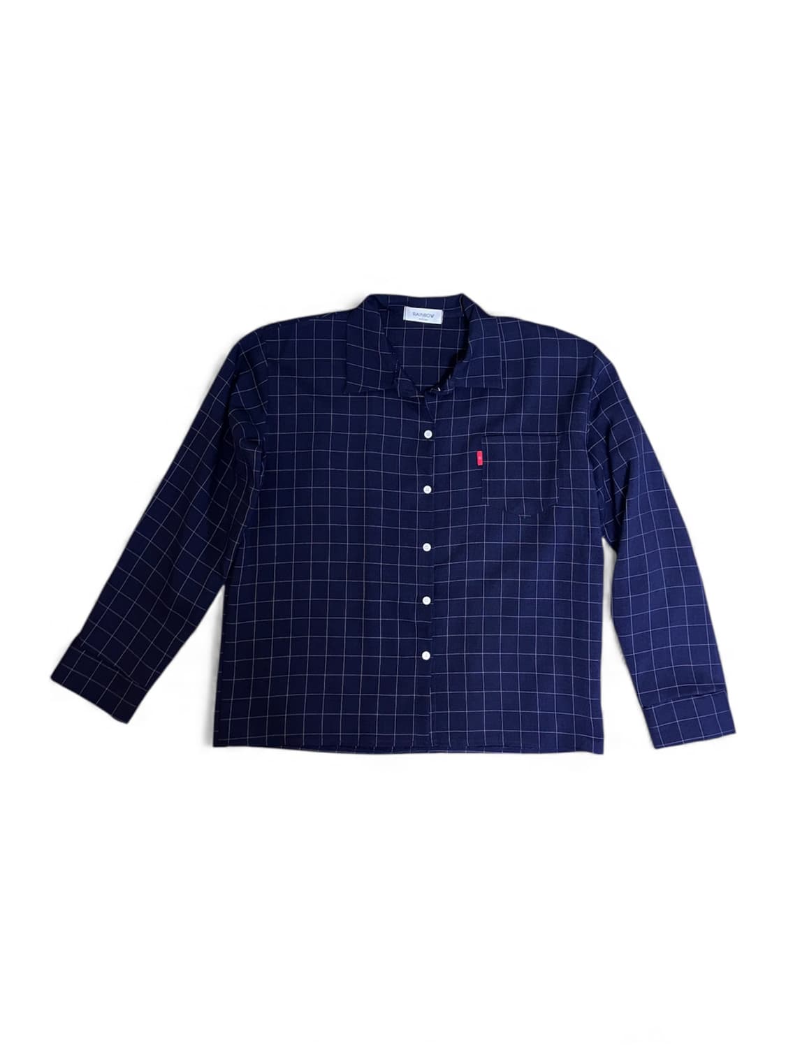 네이비 체크 셔츠 상품이미지1