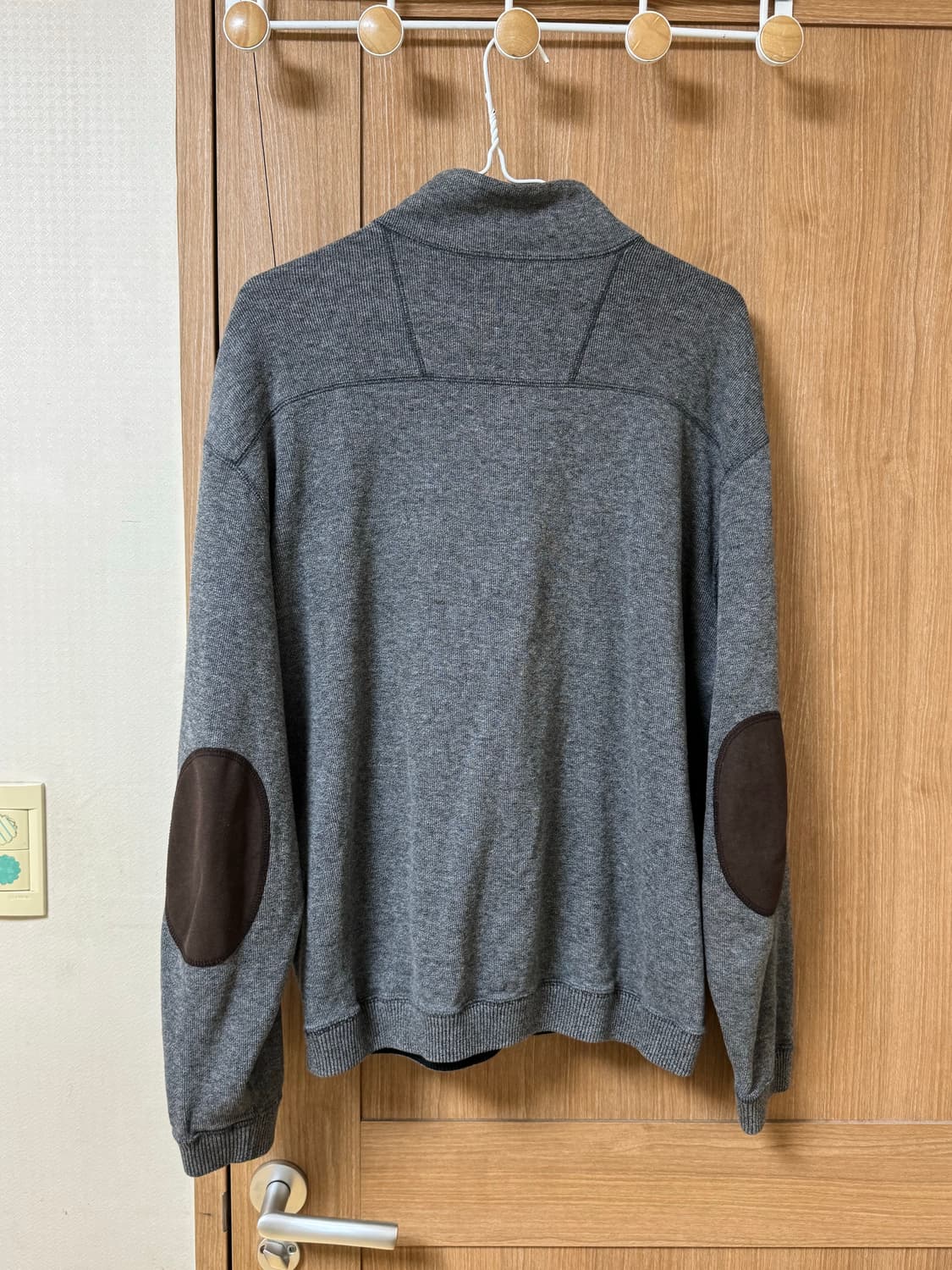 엘보 패치 반집업 니트 상품이미지2