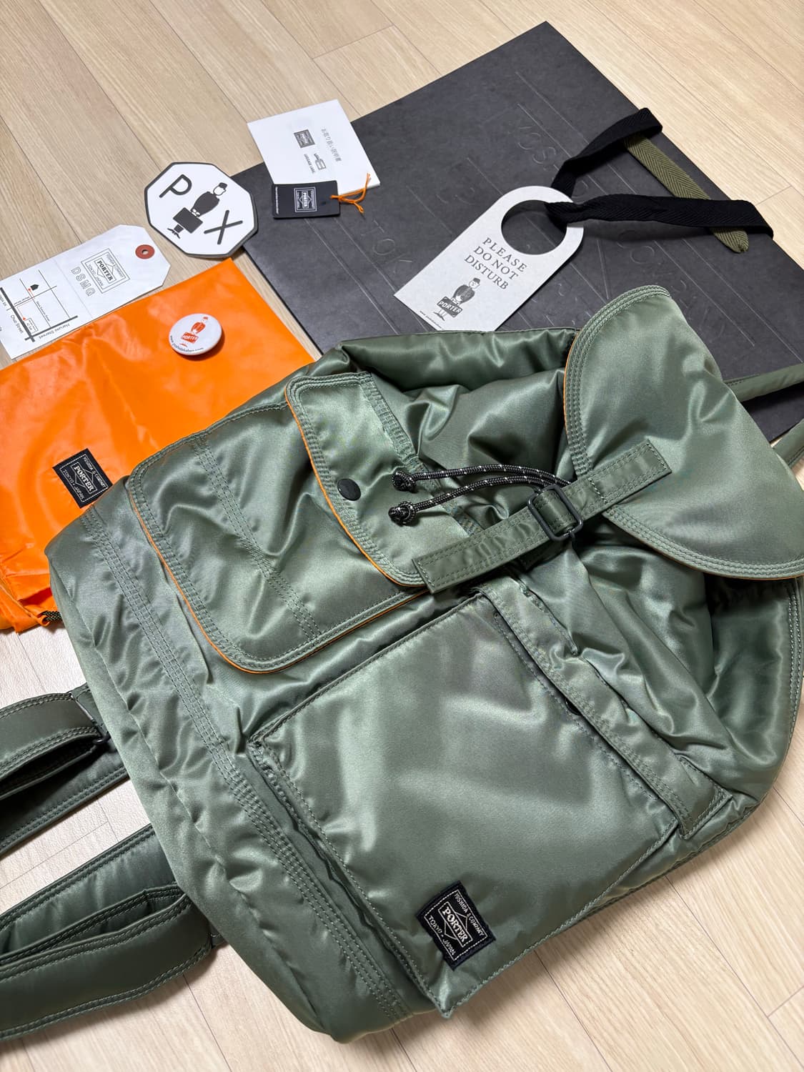 풀박 요시다포터 탱커 럭색 백팩 세이지그린 +뱃지 상품이미지1