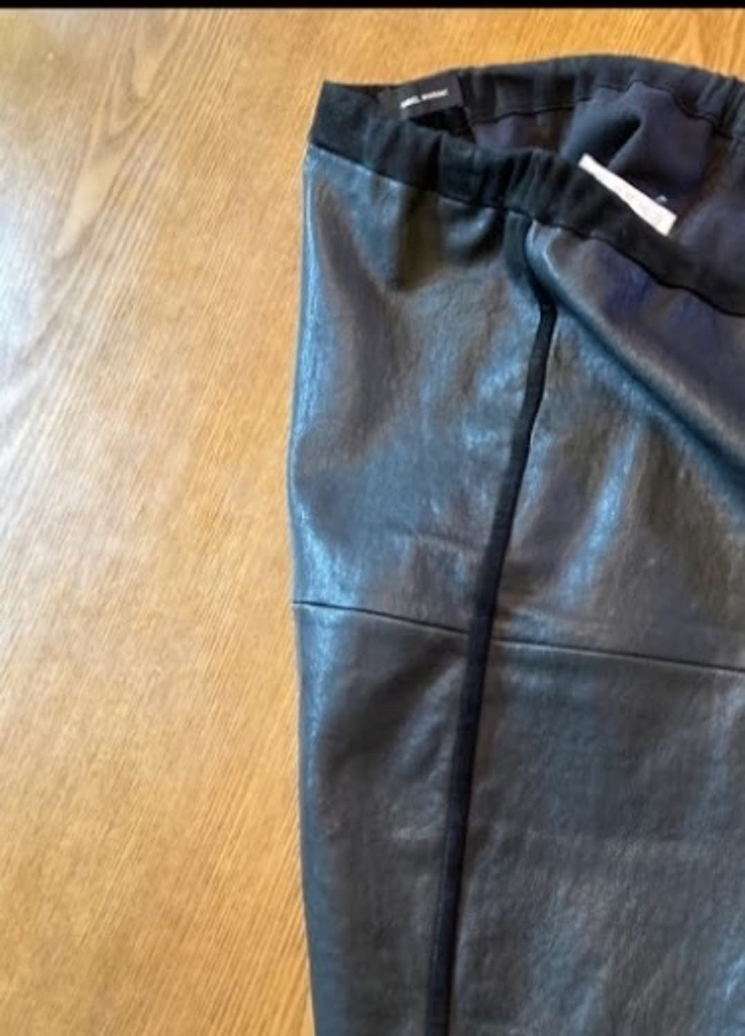 이자벨 마랑(Isabel Marant) 램스킨 레더 배색 슬릿 스커트 3 상품이미지2