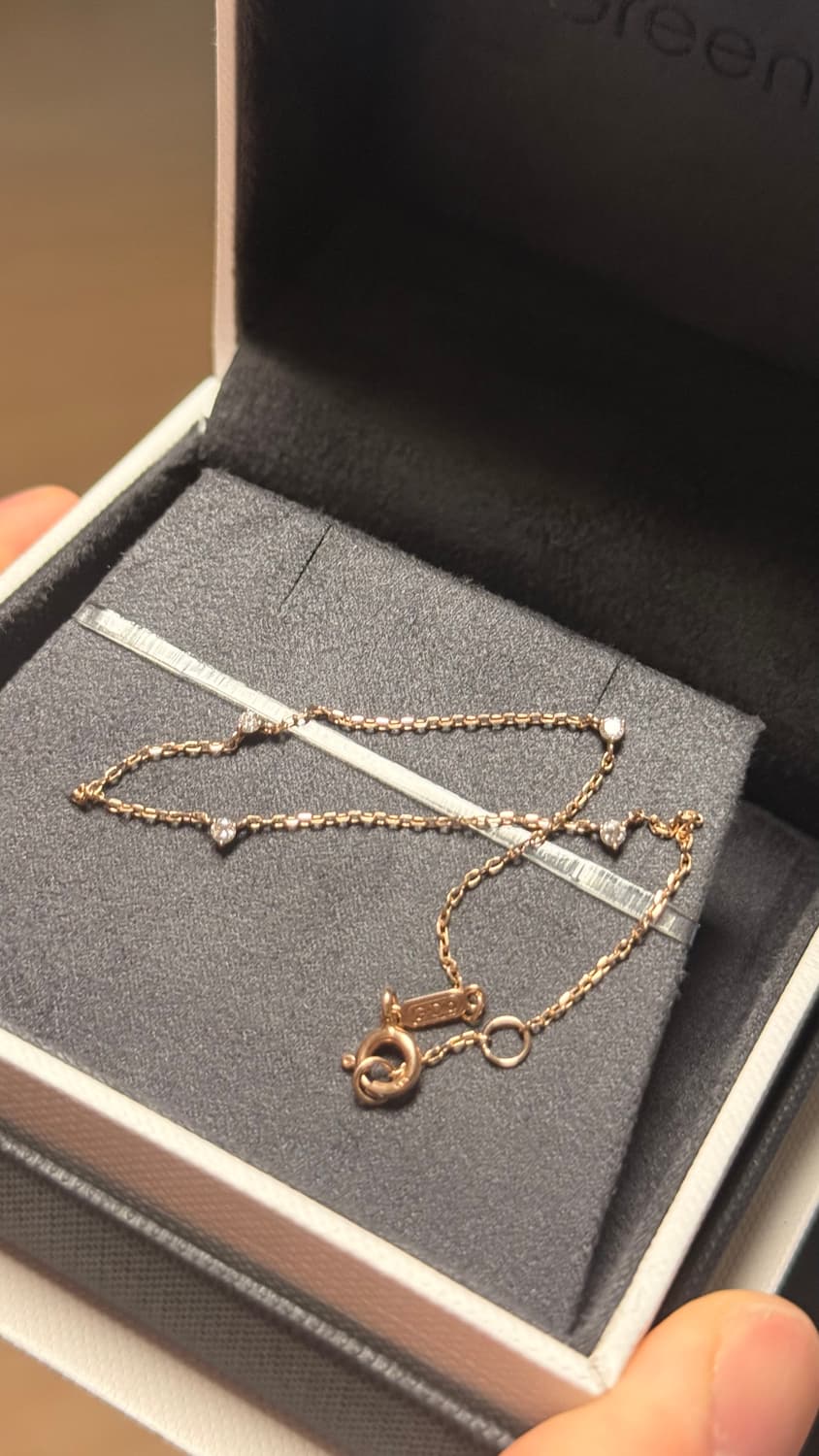 (유투버 하오 착용)그린다이아 플리에 14k 핑크골드 팔찌 상품이미지1