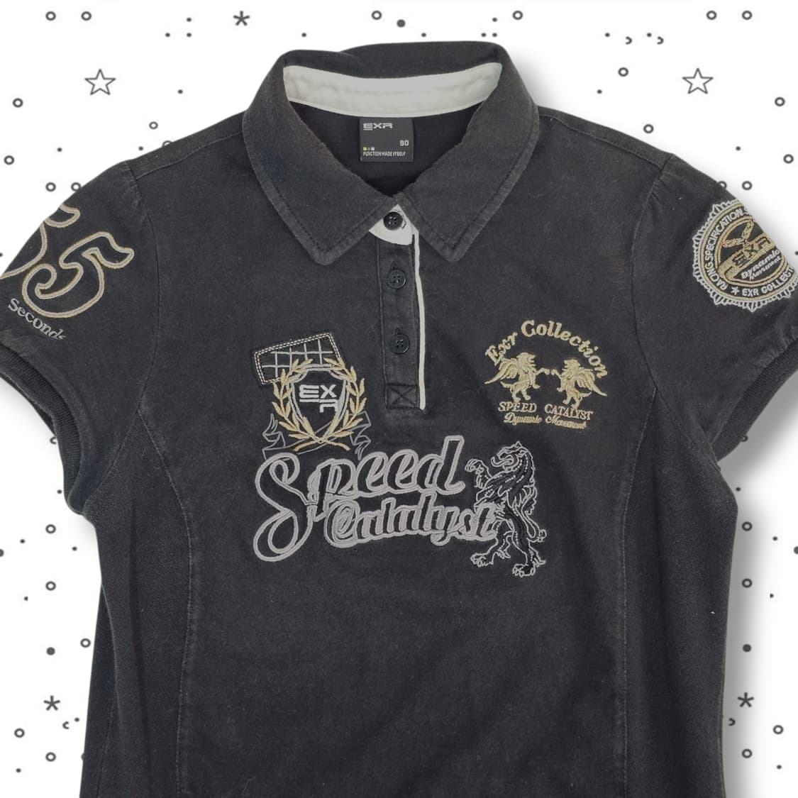 90 EXR 자수 반팔 카라티셔츠 상품이미지2