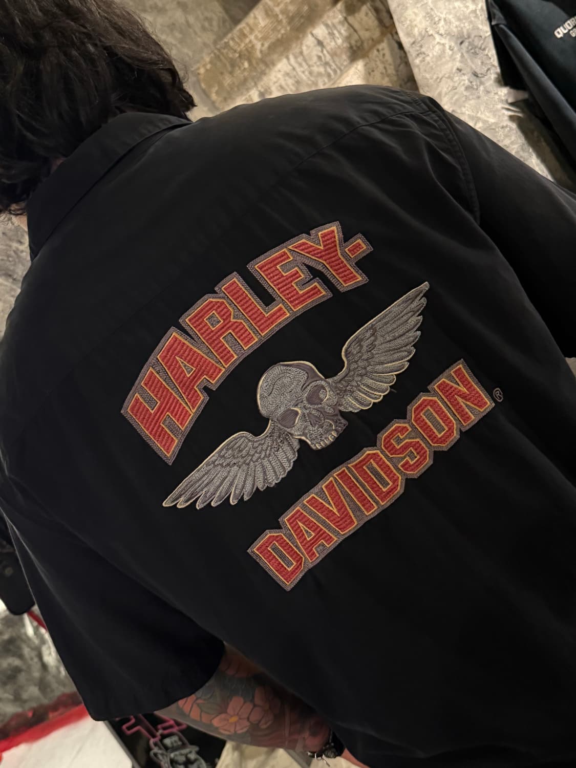 HALEY DAVIDSON 할리데이비슨 스컬패치 빈티지 반팔셔츠 상품이미지3