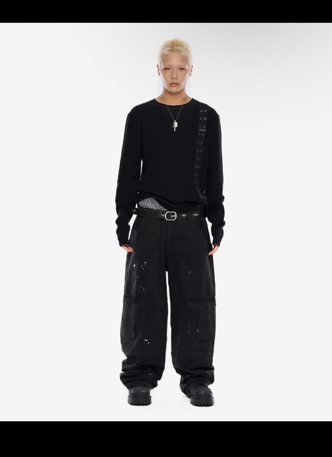 아캄 Side Eyelet Long Sleeve (Black) 상품이미지5