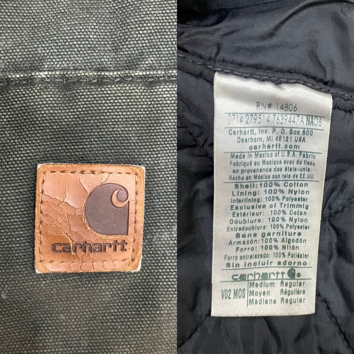 90s 칼하트 모스그린 V02 덕 캔버스 워크 베스트 상품이미지7