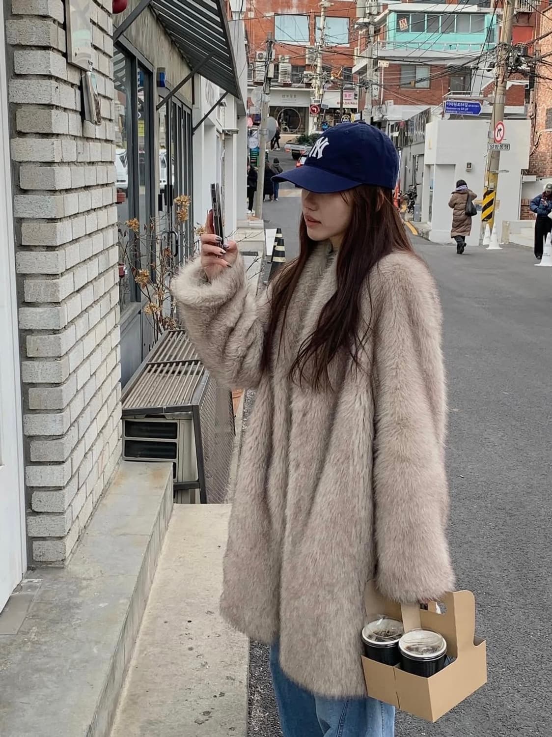 메종마레 글로우 폭스 퍼 코트 라이트 베이지 36 새상품 (품절 사이즈) 상품이미지4