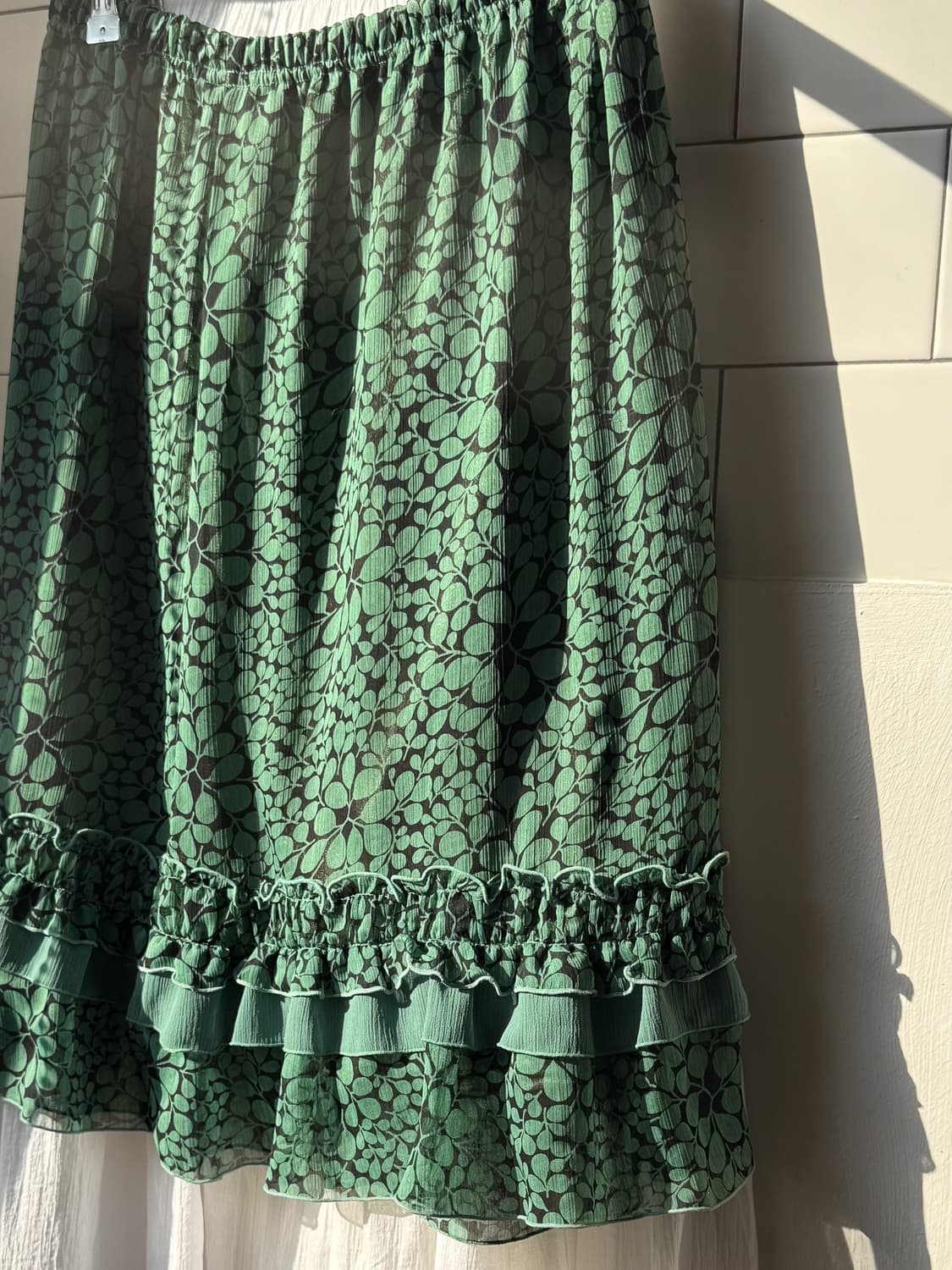 Chiffon Layered Banded Skirt 0083 상품이미지1