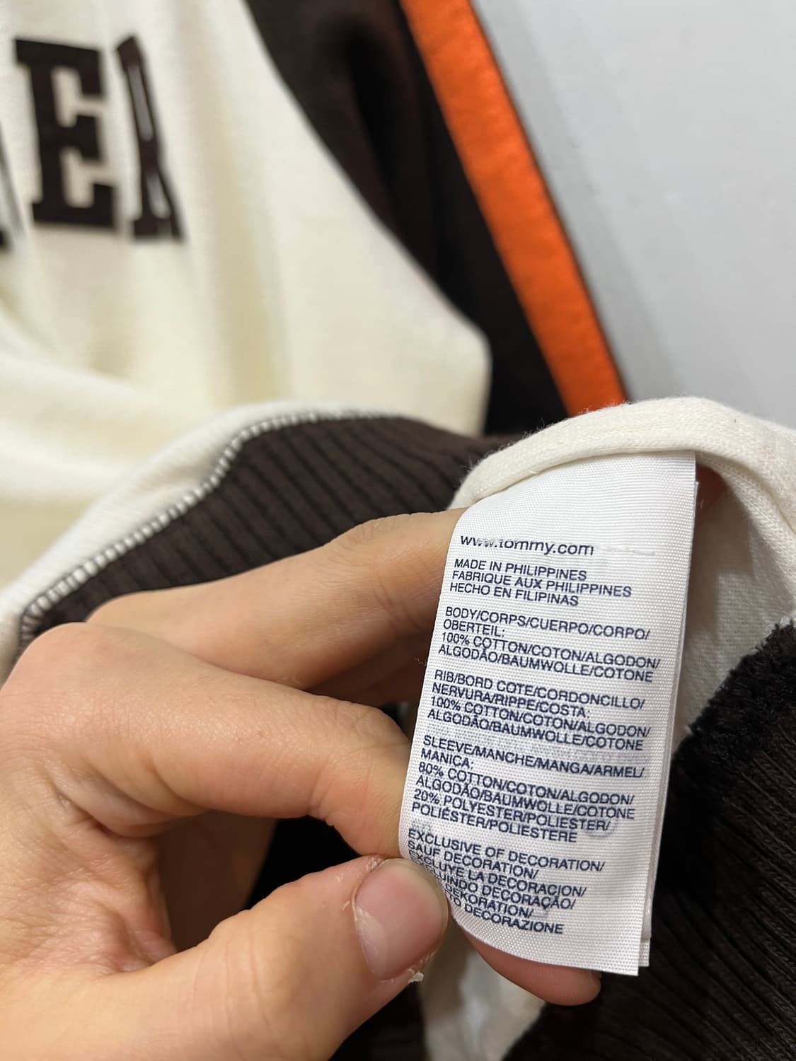 타미힐피거 아플리케 브라운 니팅 트랙탑 져지 XL 상품이미지6