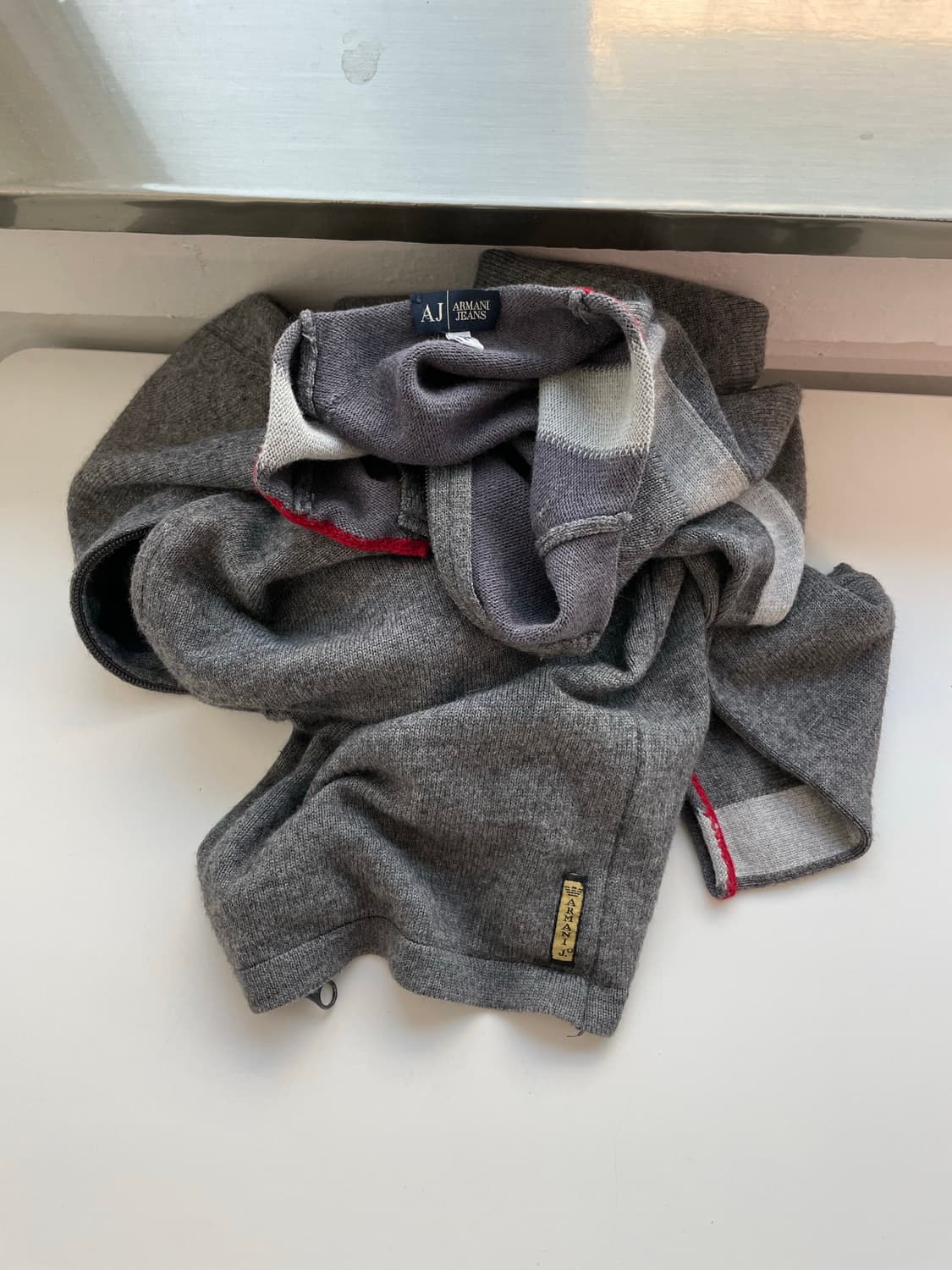 아르마니 진스 사이드 라인 2웨이 니트 집업 상품이미지1