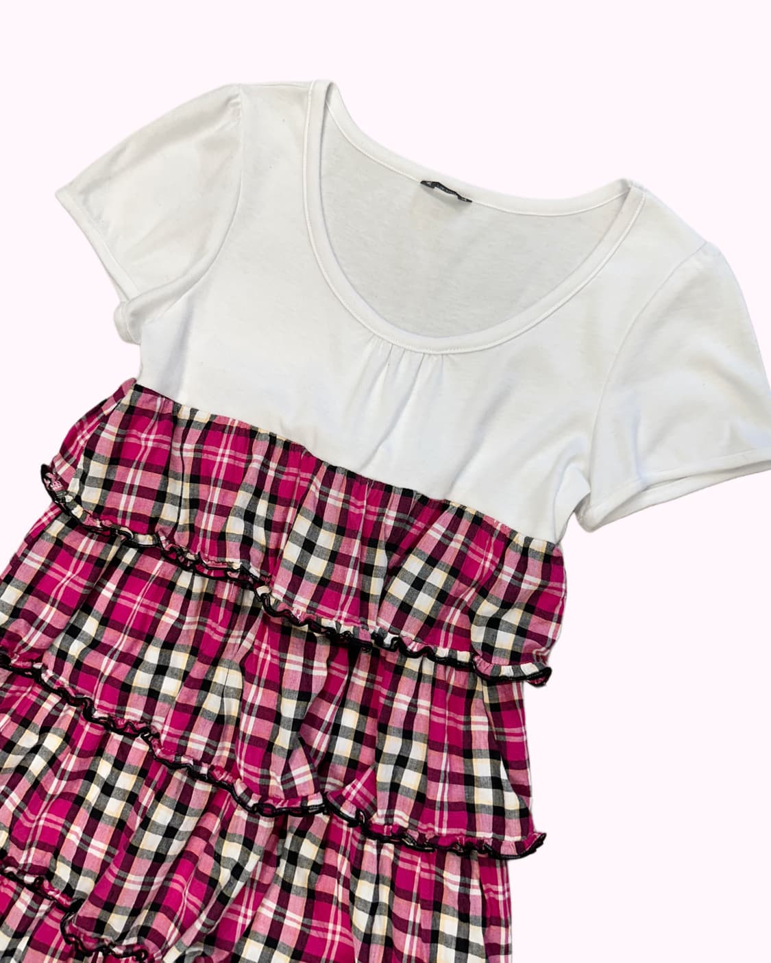 SKY BOMBER pink check tired dress 상품이미지2