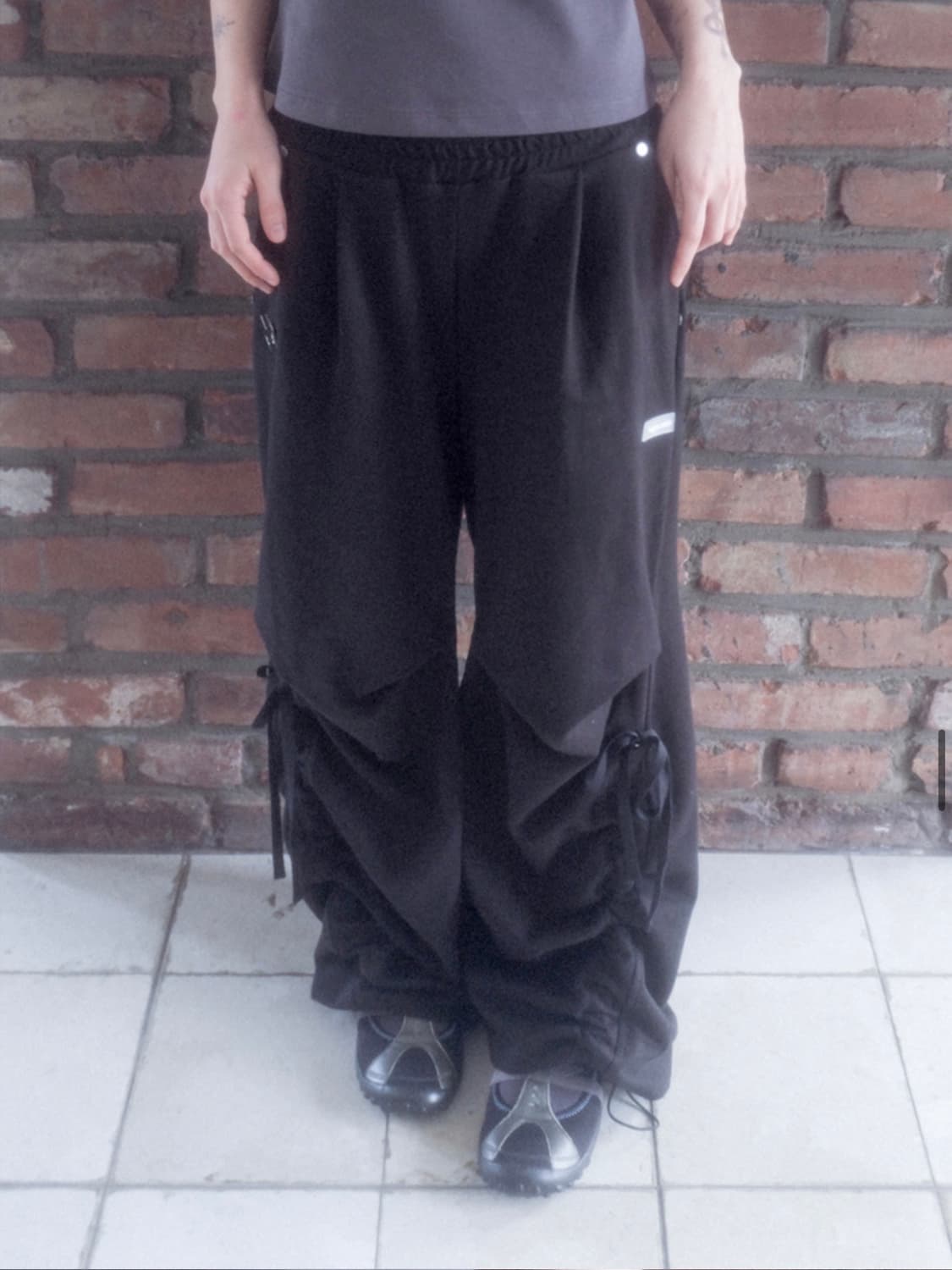 허그유어스킨 와이드 조거팬츠 HS ver 블랙 상품이미지3