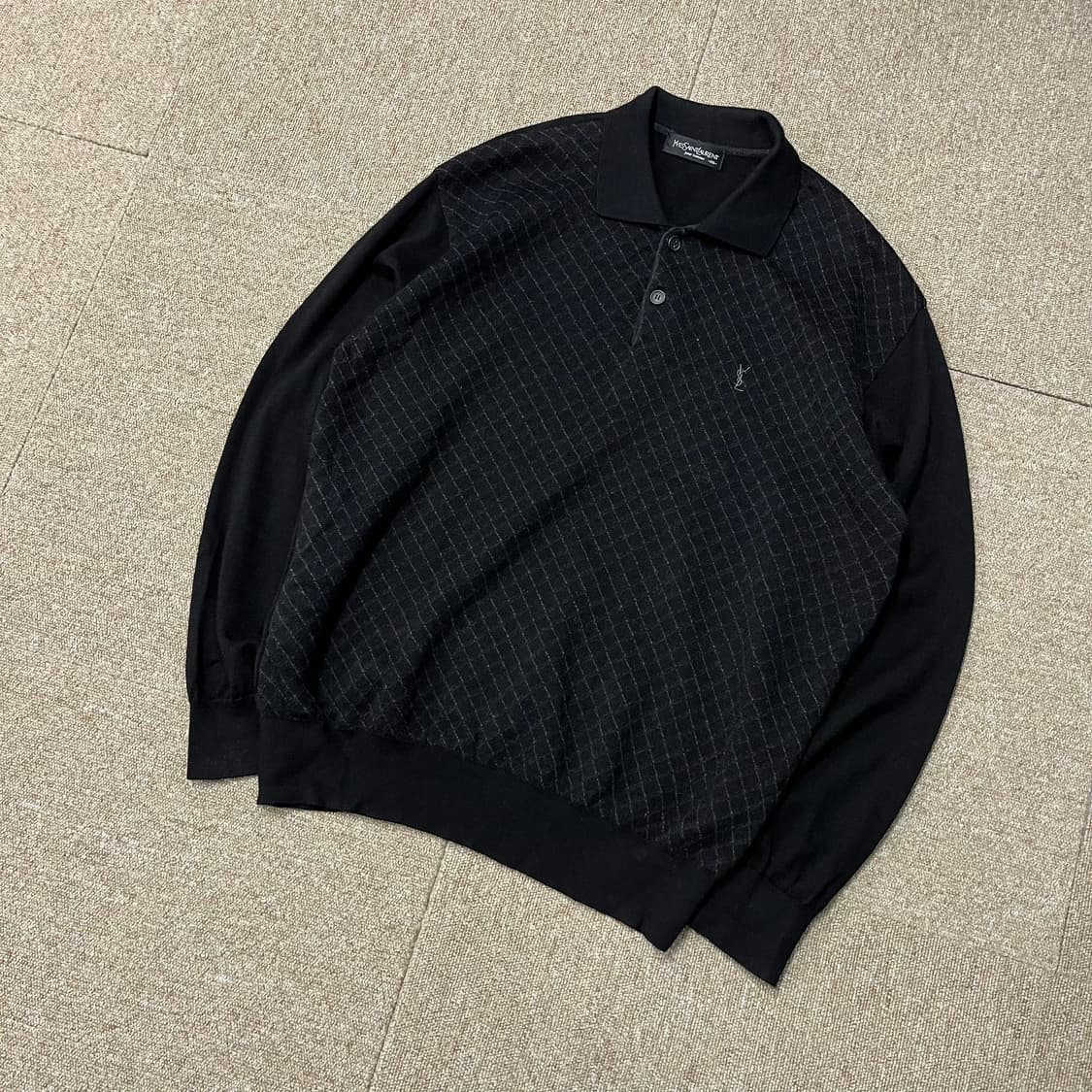 입생로랑 체크 니트 상품이미지1