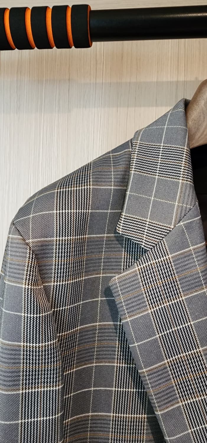 (새상품)일꼬르소 그레이 체크 오버핏 자켓 L~슬림XL 상품이미지3